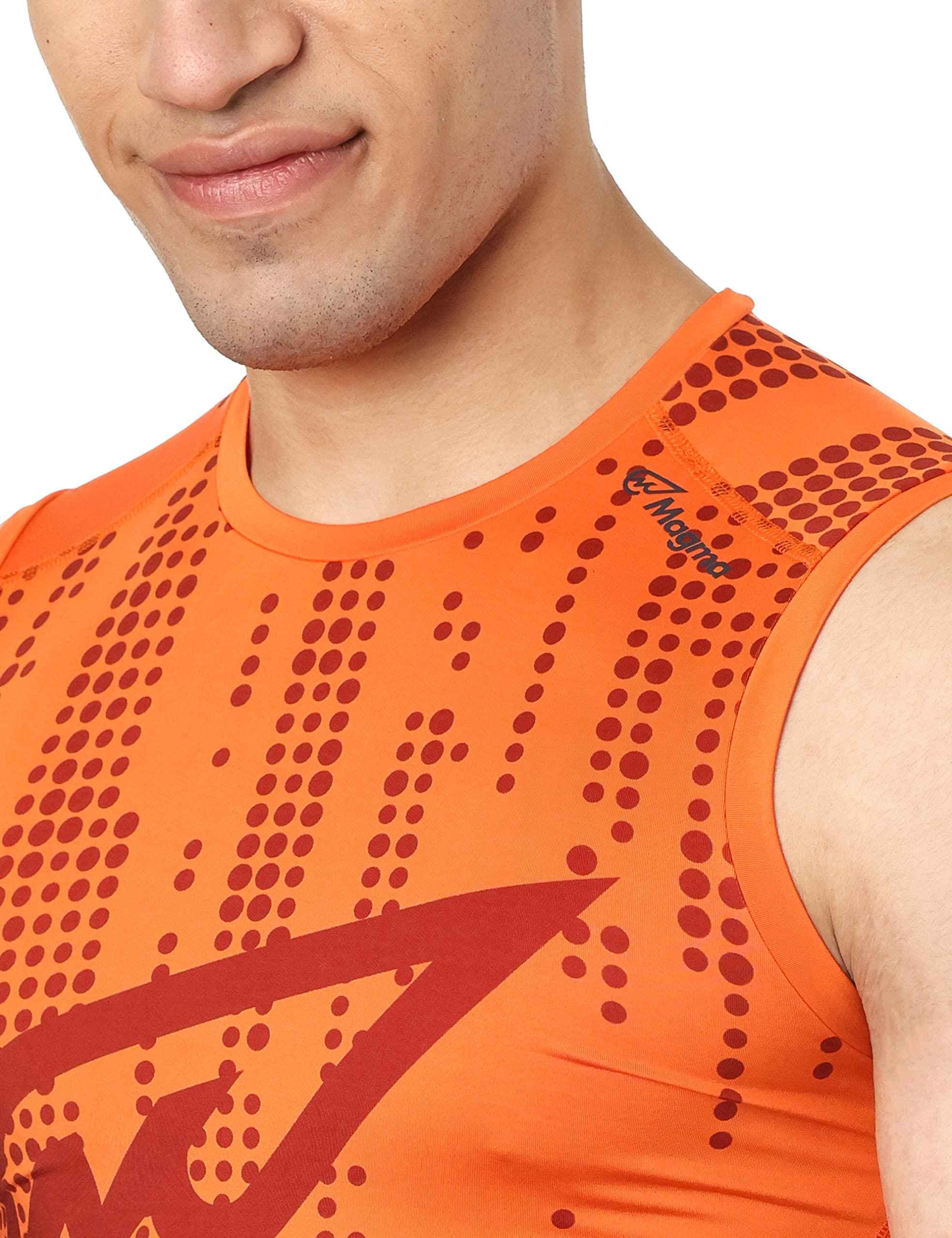 Magma Polyester Printed Sports Muscle Tee for Men - Safqqa Egypt