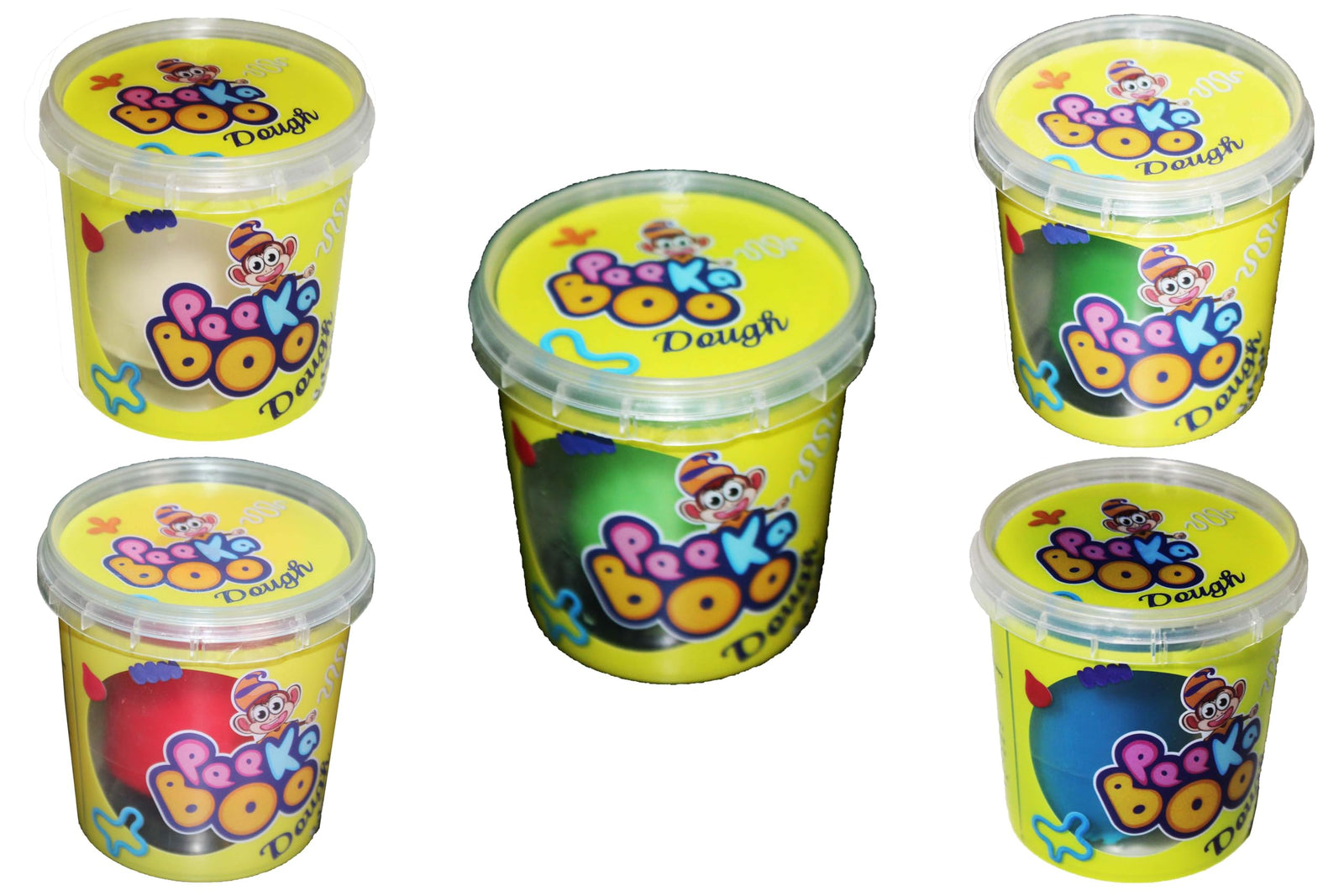 مجموعة ألعاب صلصال 50152 بوزن 100 جرام، متعددة الألوان - 5 قطع من بيكابو