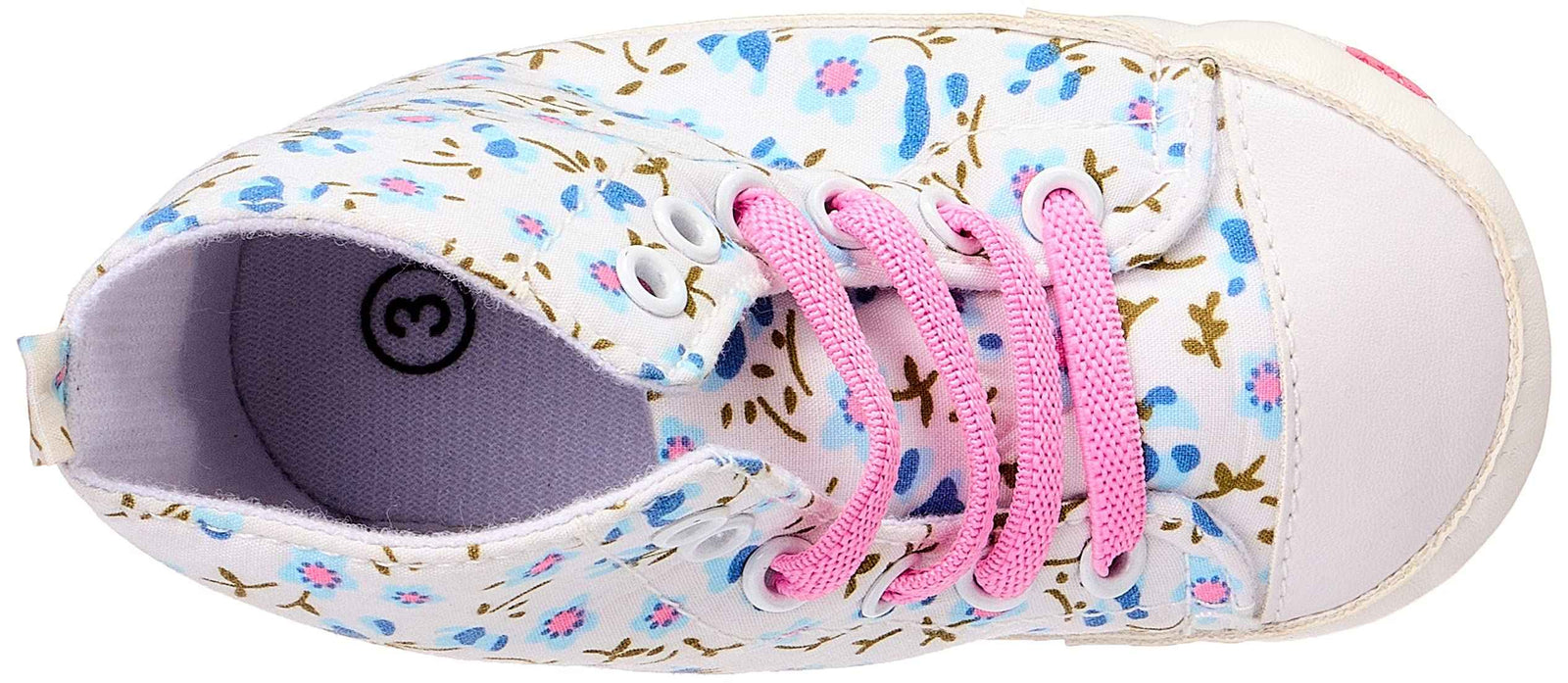 Mix and Max Folded Collar Floral-Pattern Lace-Up Half Boots for Girls - Safqqa Egypt