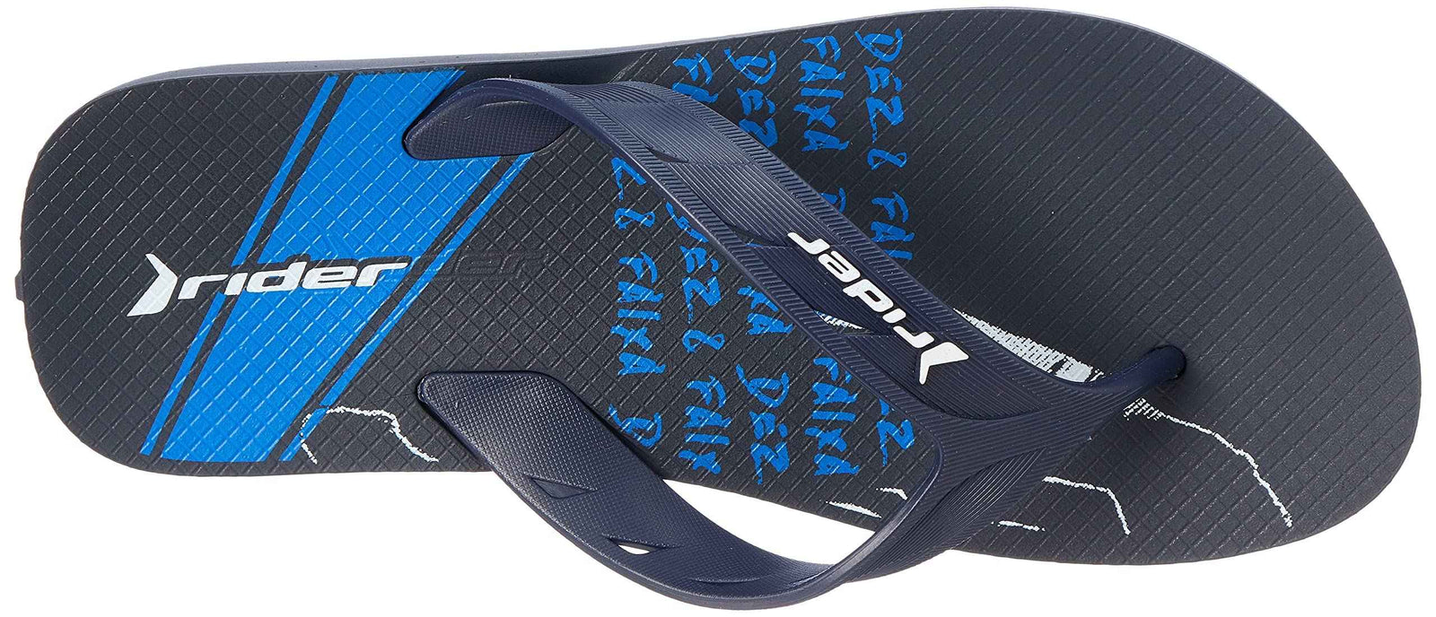 Rider Rubber Flip-Flop with Soft Padding - Black/Blue/White - Safqqa Egypt