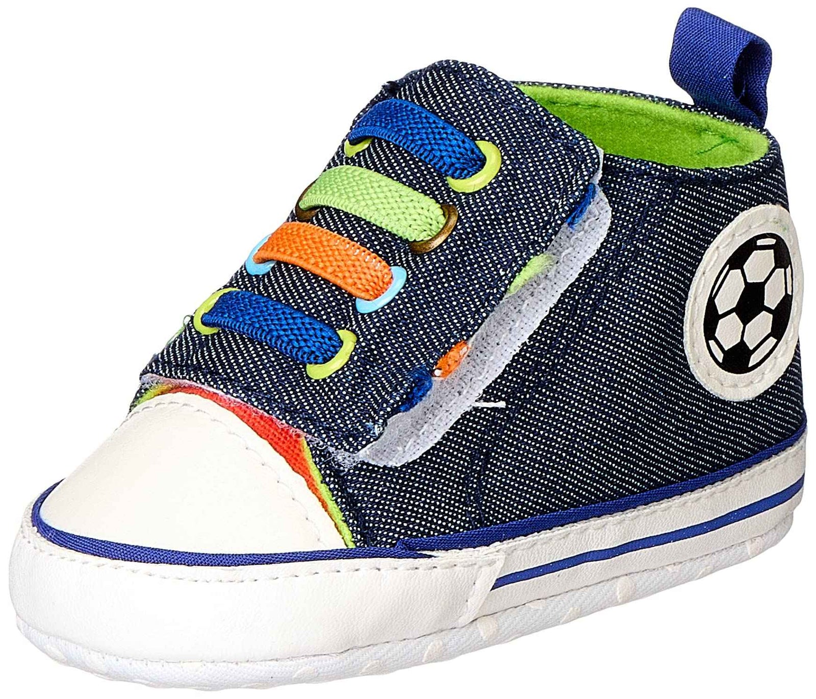 Mix and max contrast-lace football-patch high-top velcro-strap shoes for boys - Safqqa Egypt