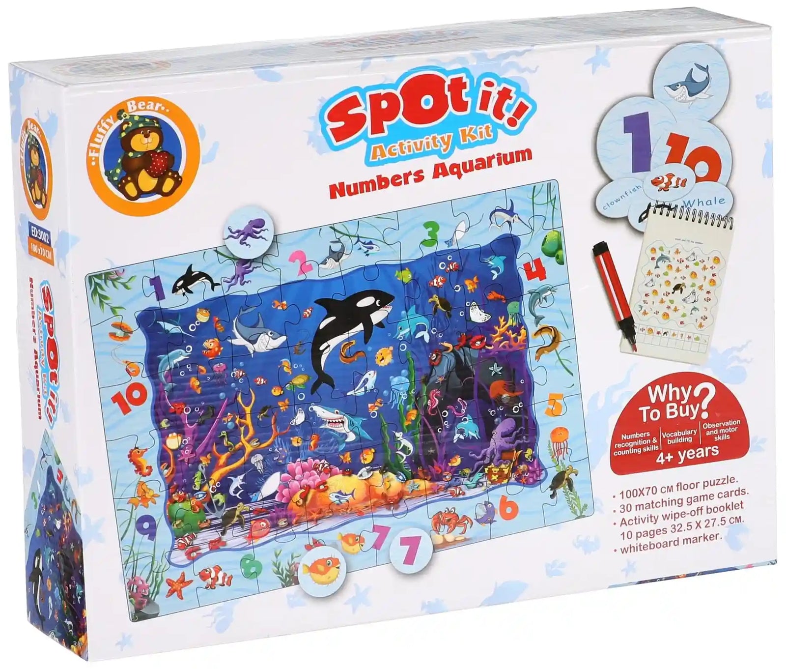 Fluffy Bear ED-3002 Spot It Numbers Aquarium Activity Kit for Kids - Safqqa Egypt