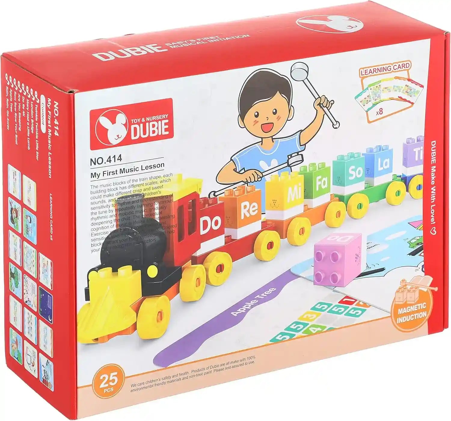 Dubie 414 Musical Train Shaped Building Blocks - 25 Pieces - Safqqa Egypt
