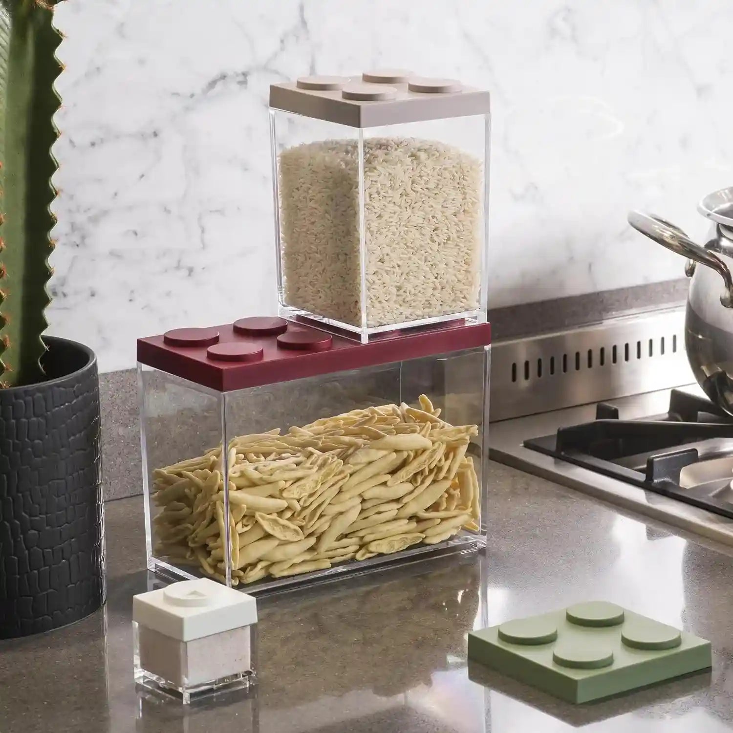 Omada BRICKSTORE Container Powder Blue CM 10X10X15.5H Capacity 1L - Safqqa Egypt