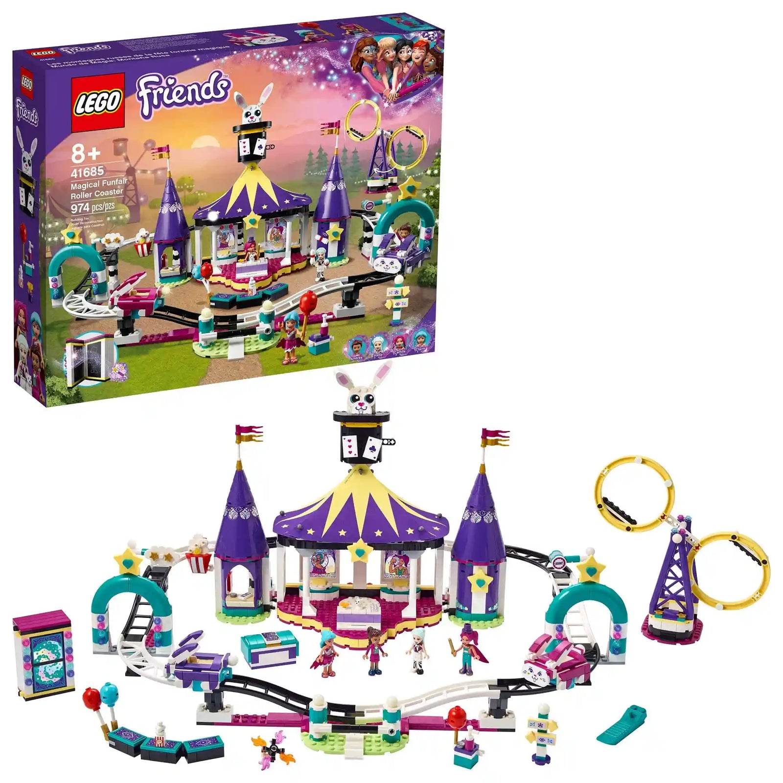 LEGO Friends Magical Funfair Roller Coaster 41685 Building Kit; Pretend Playset for Kids Who Love Theme Park Toys; New 2021 (974 Pieces) - Safqqa Egypt
