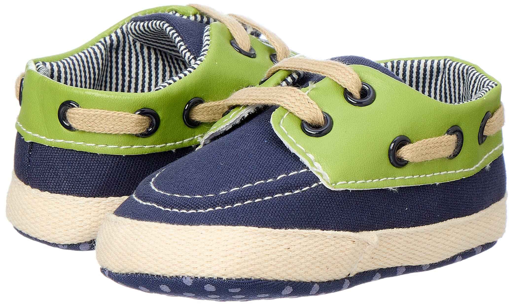 Mix and Max Contrast Stitching Low-Top Lace-Up Boat Shoes for Boys - Safqqa Egypt