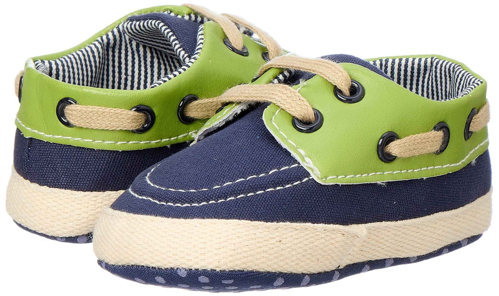 Mix and Max Contrast Stitching Low-Top Lace-Up Boat Shoes for Boys - Safqqa Egypt