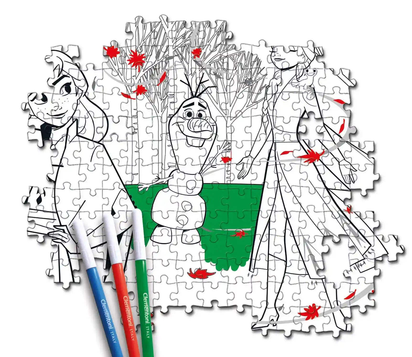 Clementoni puzzle disney frozen 2 104 pieces boy toys, girl toys, birthday gift, Christmas gift, growth, fun, for kids. - Safqqa Egypt