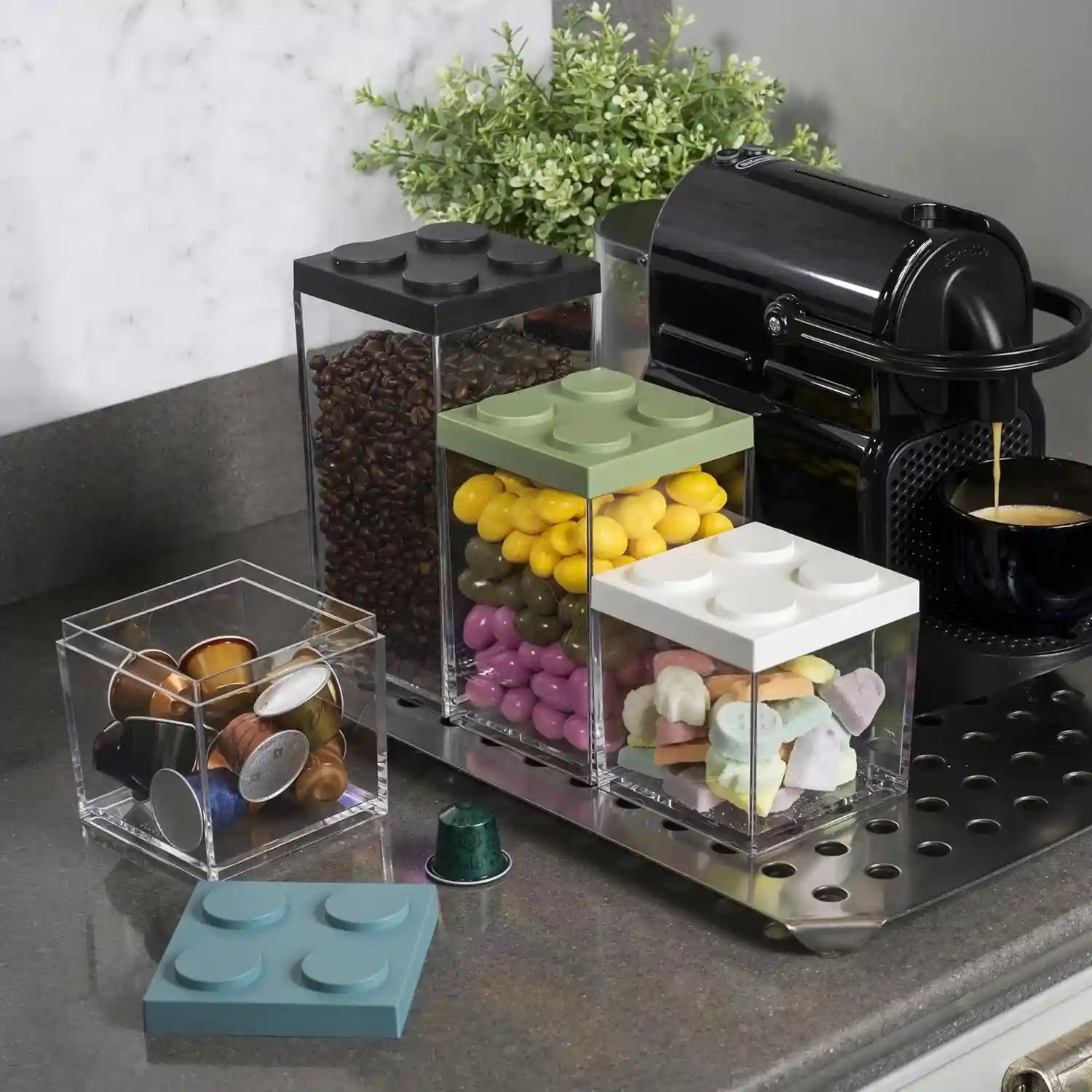 Omada BRICKSTORE Container Powder Blue CM 10X10X15.5H Capacity 1L - Safqqa Egypt