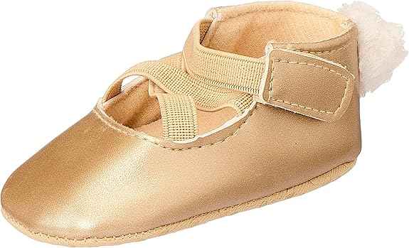 Mix & Max Girls’ Front Criss-Cross Strap Shoes with Pom-Pom Detail - Safqqa Egypt