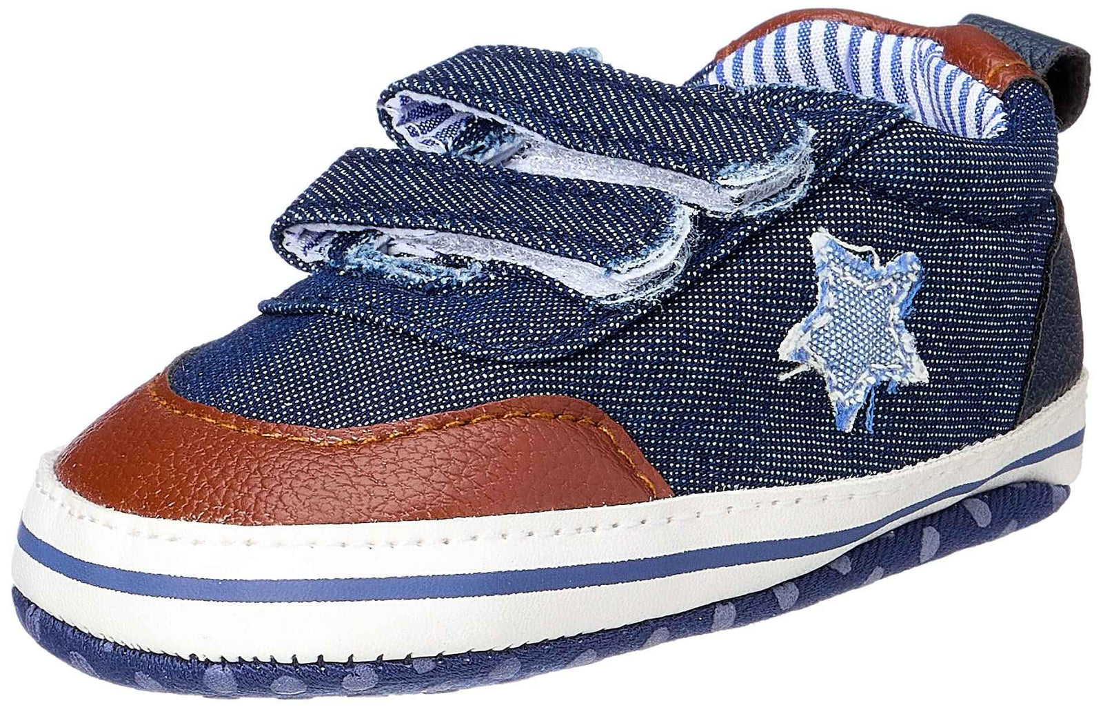 Mix and Max Pull-Tab Star-Patch Low-Top Velcro-Strap Shoes for Boys - Safqqa Egypt