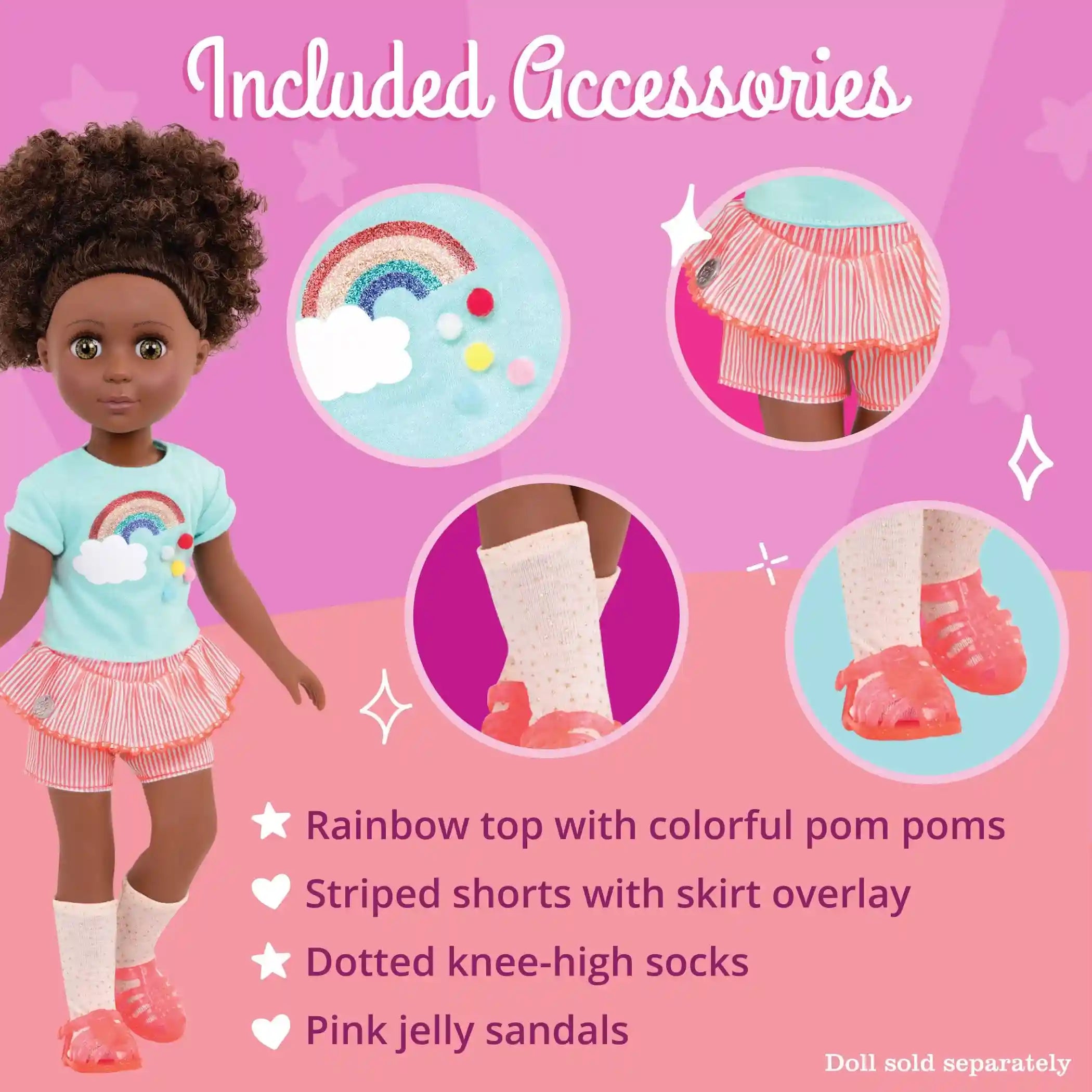 Glitter Girls by Battat - Colorful as a Rainbow Summer Outfit -14-inch Doll Clothes– Toys, Clothes and Accessories for Girls - Safqqa Egypt