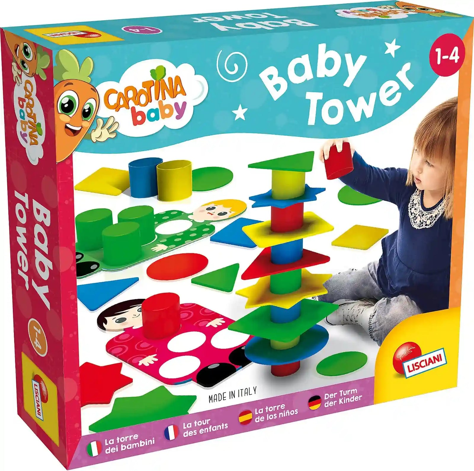 Lisciani Carotina Baby Tower Stacking Toy for Kids - Safqqa Egypt