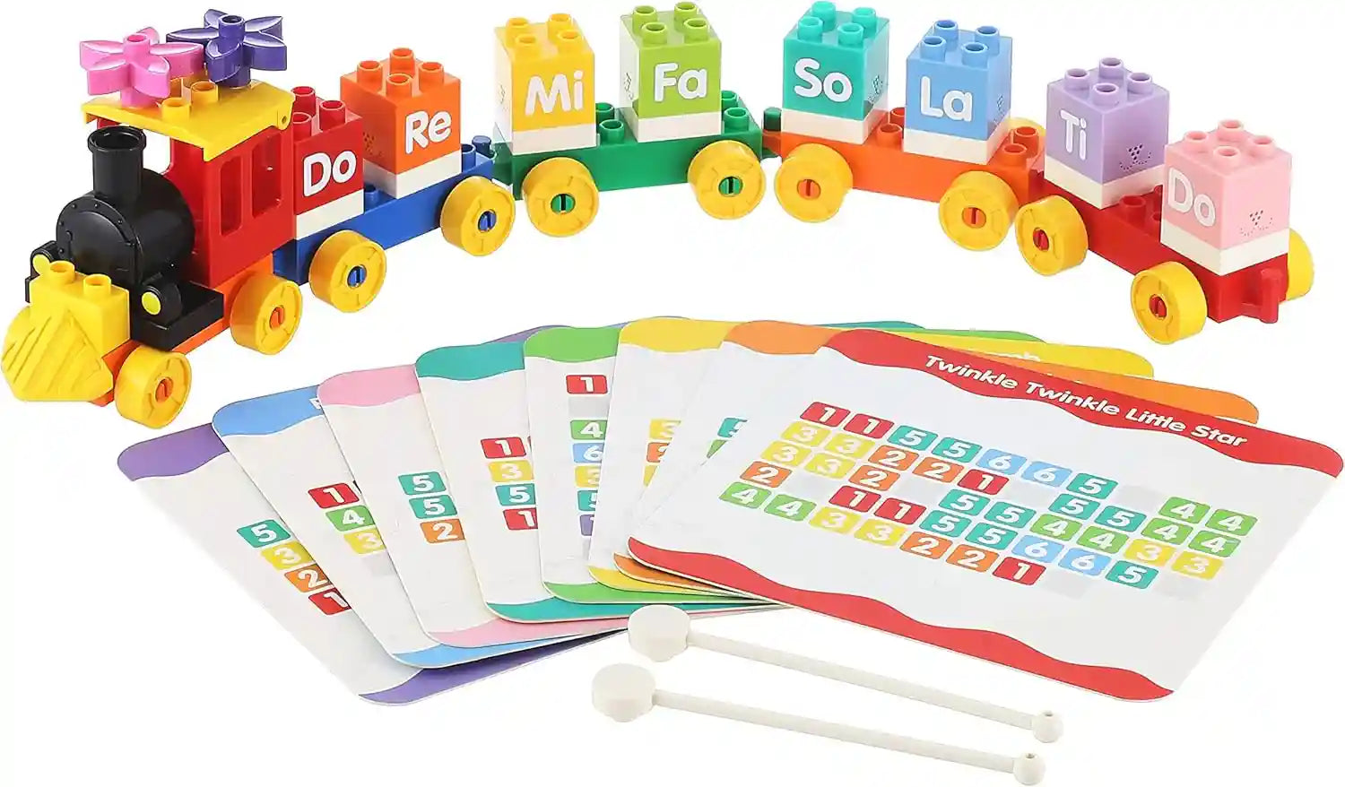 Dubie 414 Musical Train Shaped Building Blocks - 25 Pieces - Safqqa Egypt