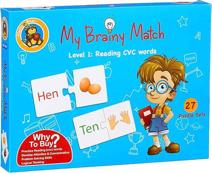 Fluffy BearMy Brainy Match Puzzle Game for Kids - Level 1, 27-Piece Matching Set - Safqqa Egypt