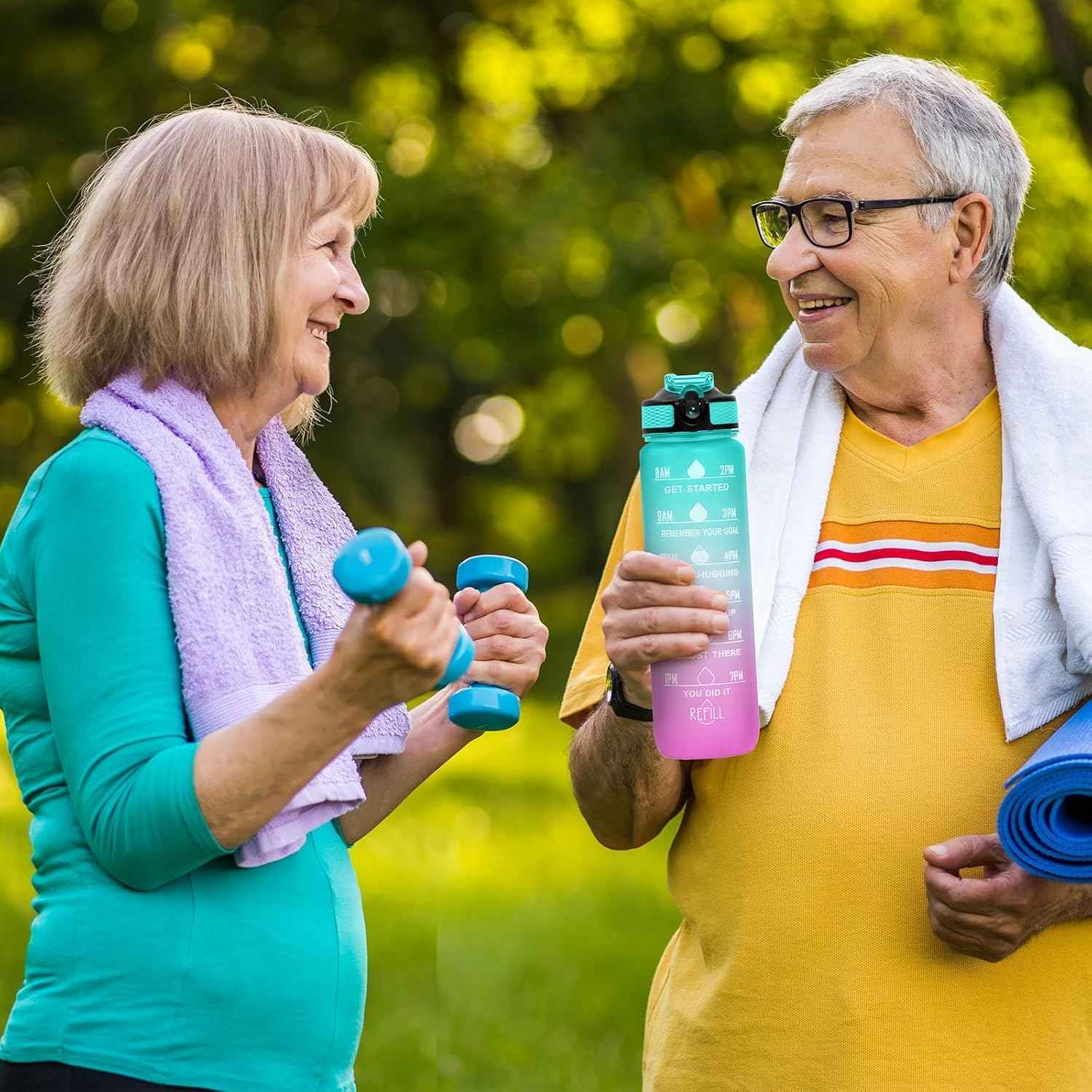 Generic 1 Litter Leakproof BPA Free Drinking Water Bottle with Time Marker & Straw to Ensure You Drink Enough Water Throughout The Day for Fitness and Outdoor Enthusiasts - Safqqa Egypt