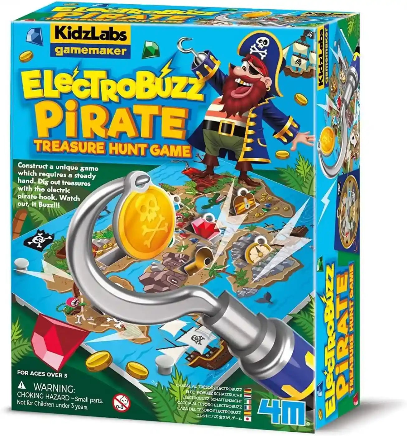 4M Electrobuzz Pirate Game from KidzLabs Gamemaker – Build, Play, and Compete, Test Your Steady Hand to Collect Treasures Without Setting Off the Buzzer, Ages 5+ - Safqqa Egypt