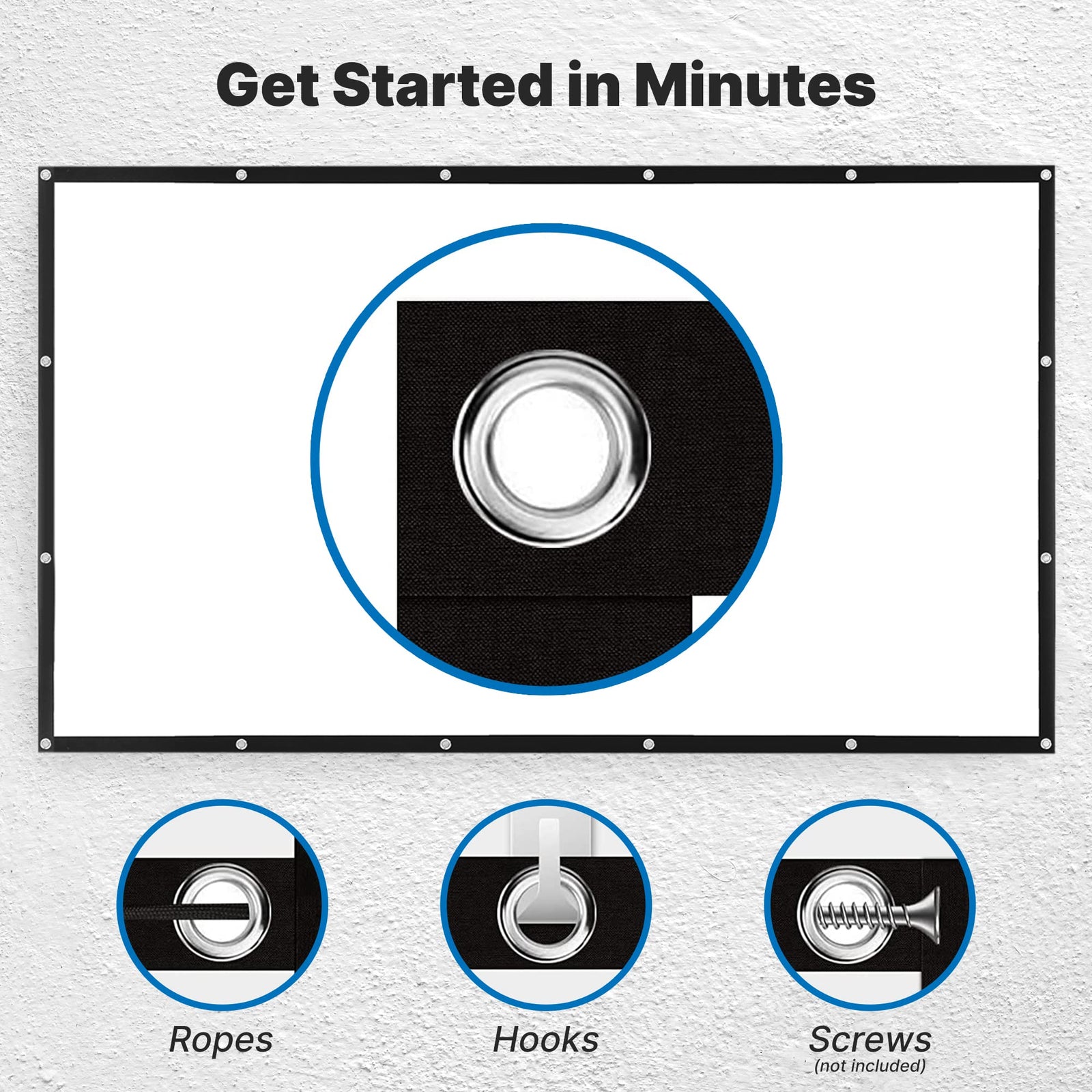 شاشة العرض القابلة للطي من بايل مقاس 120 بوصة بنسبة 16:9 الخيار المثالي لتجربة مشاهدة غامرة في أي مكان. مصنوعة من قماش خفيف مقاوم للتجاعيد يوفر صورة ناعمة وواضحة سواء للأفلام أو العروض التقديمية