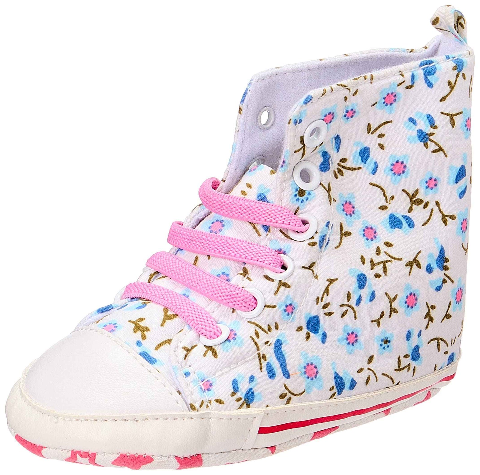 Mix and Max Folded Collar Floral-Pattern Lace-Up Half Boots for Girls - Safqqa Egypt
