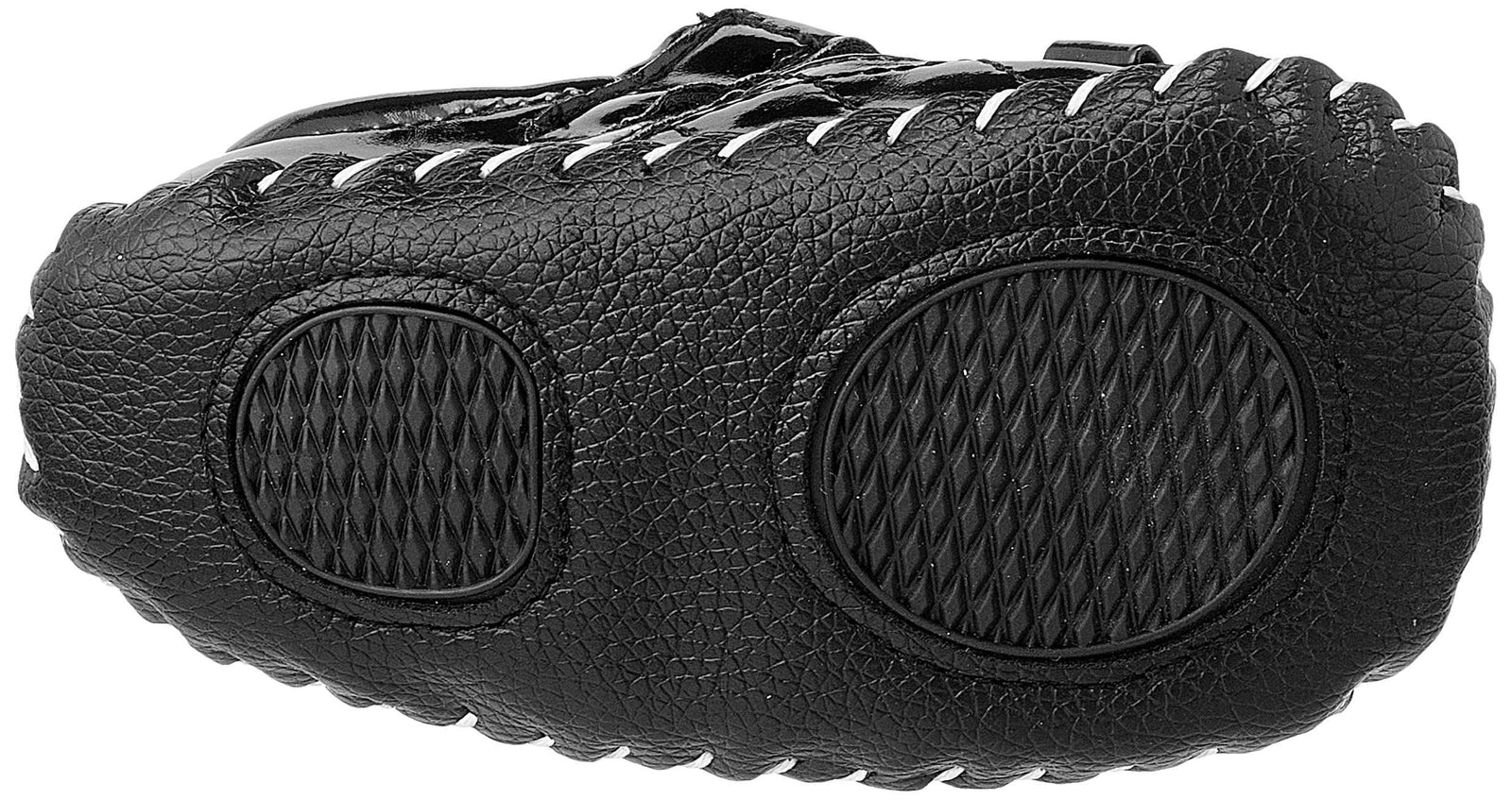 Mix & Max Quilted Patent Faux Leather Velcro-Strap Bow-Detail Shoes for Girls - Black, 12 - 18 Months - Safqqa Egypt