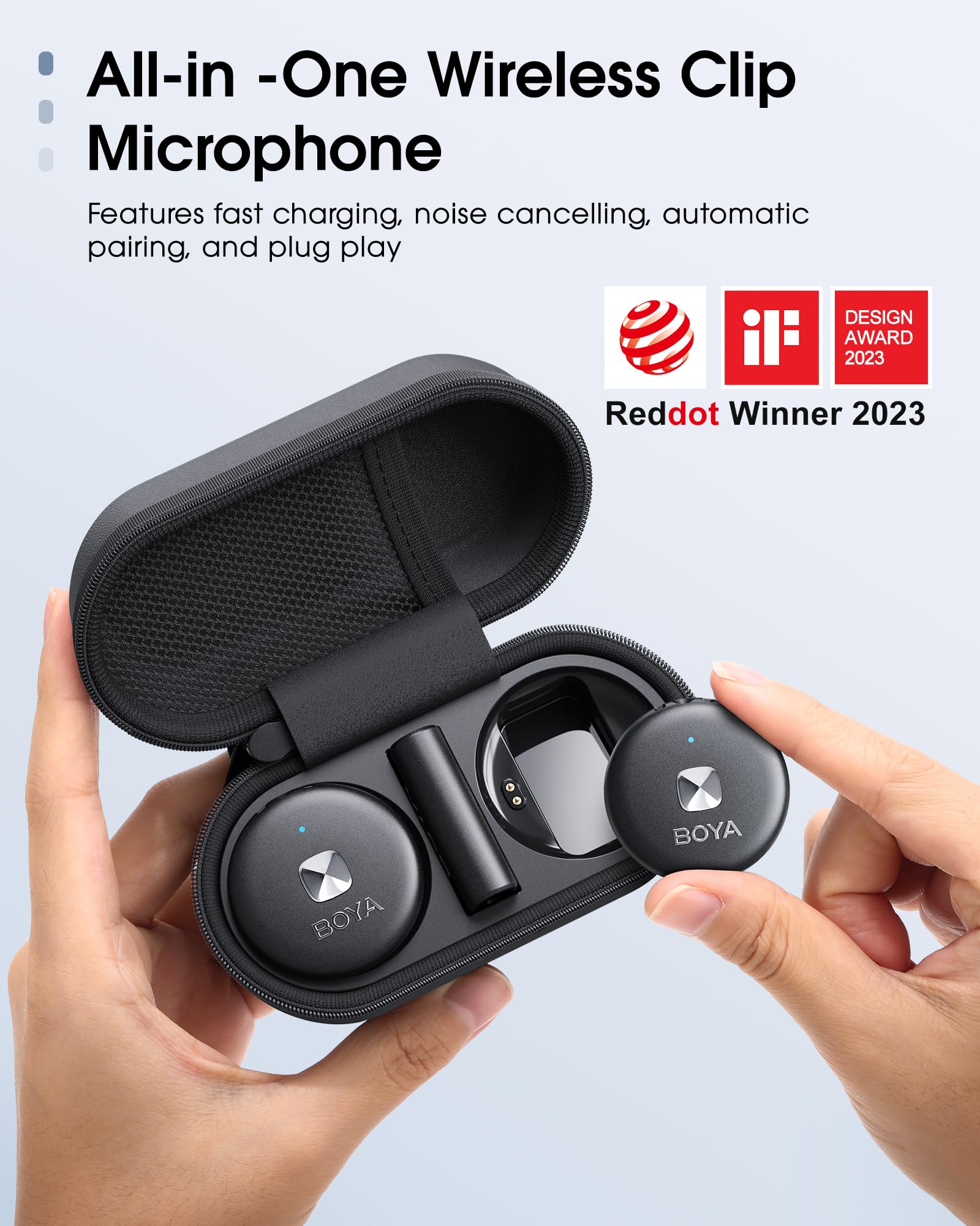 BOYA Omic-U-B USB-C Wireless Lavalier Microphone with Noise Cancelling – for iPhone 15 & Android