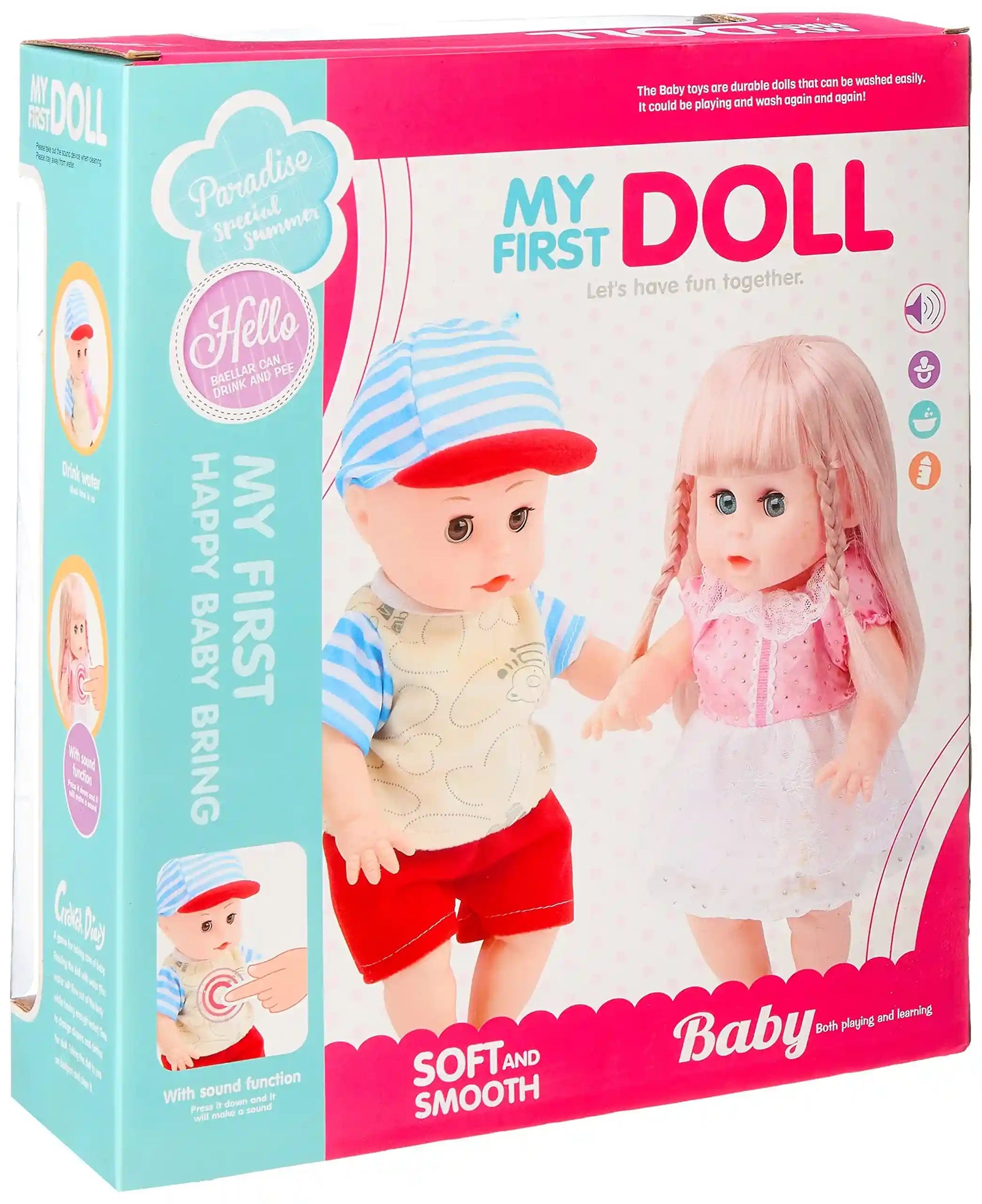 My First Doll Baby - Soft and Smooth (Try Me with Sound Function) - 4 Pieces + 3 Years - Safqqa Egypt