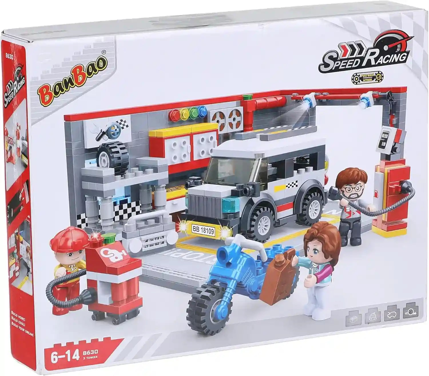 BanBao Vehicle Repair Station with Pull Back Cars for Toddlers – 515 Pieces - Safqqa Egypt