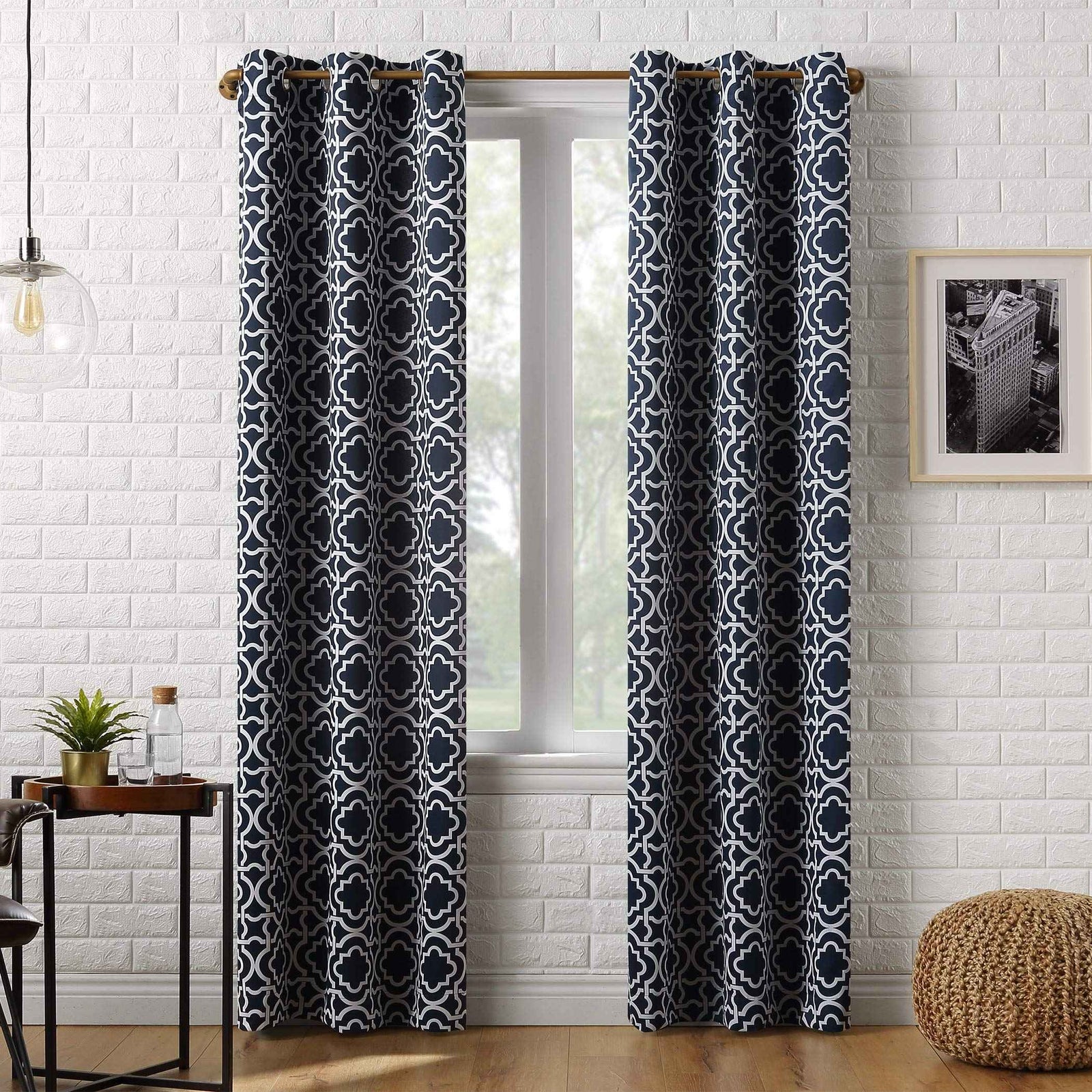 Sun Zero Barnett Trellis Blackout Grommet Curtain Panel, 40