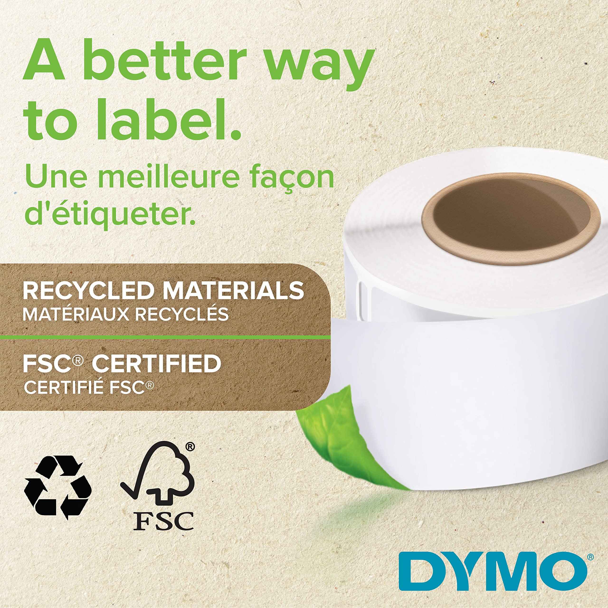 Dymo 54 mm x 101 mm lw large shipping labels/name badges, roll of 220 easy-peel labels, self-adhesive, for labelwriter label makers, authentic - Safqqa Egypt