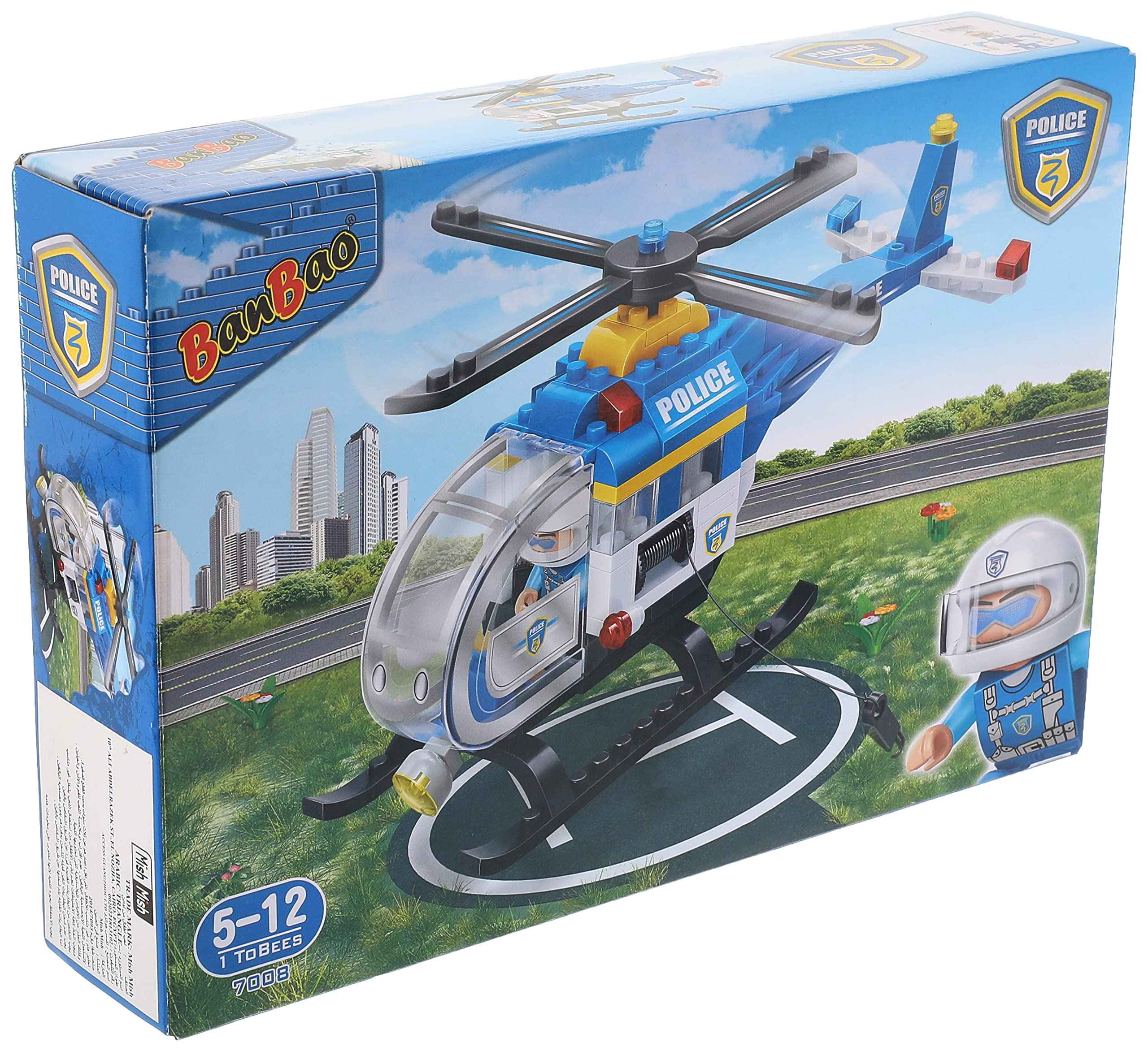 BanBao B7008 City Series Police Station Helicopter Building Blocks Set - Safqqa Egypt