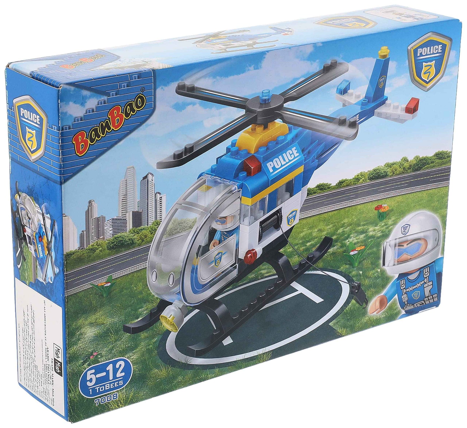 BanBao B7008 City Series Police Station Helicopter Building Blocks Set - Safqqa Egypt
