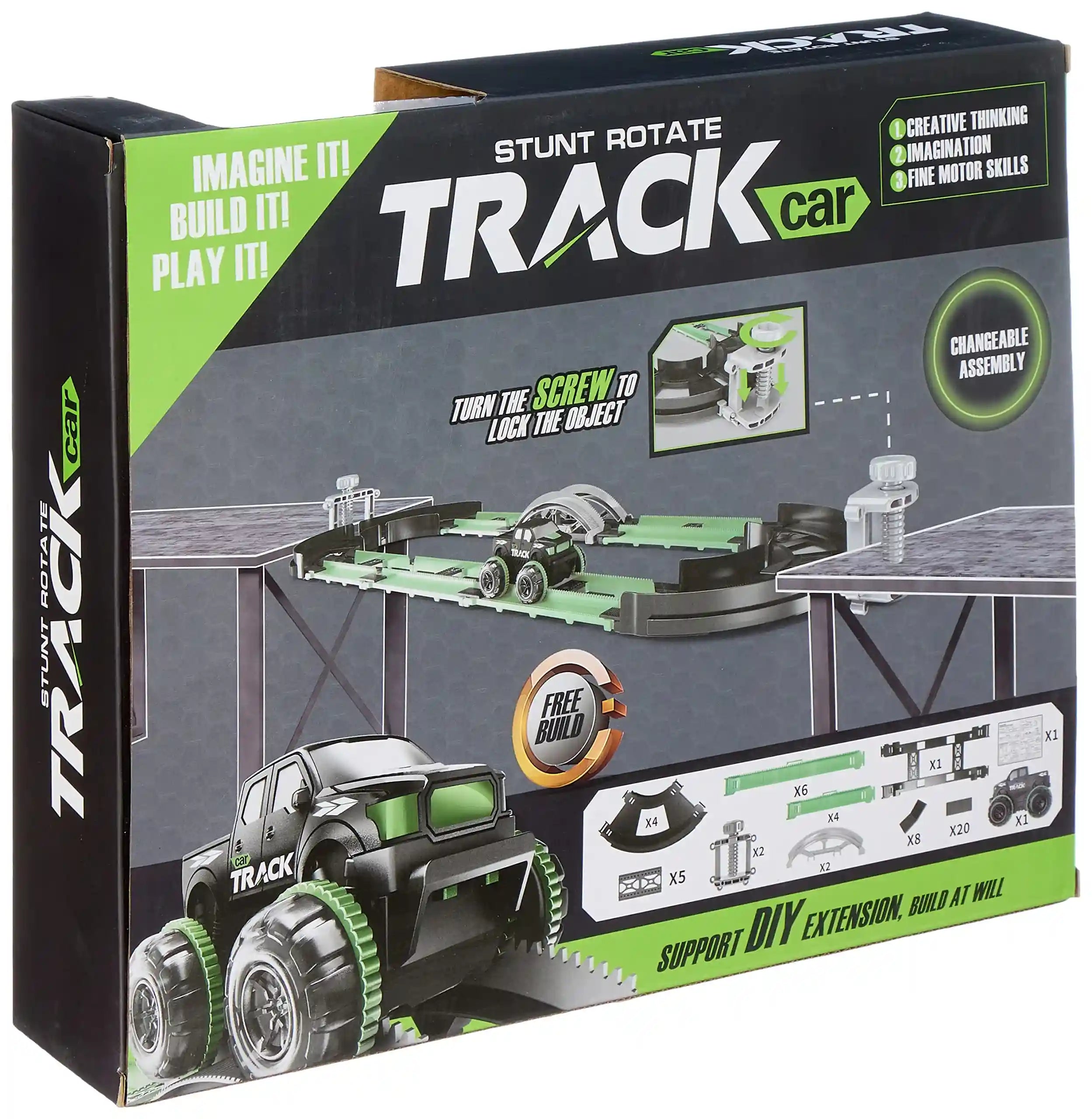 Electric Stunt Rolling Rail Car Track - Medium Size with Lights - Safqqa Egypt