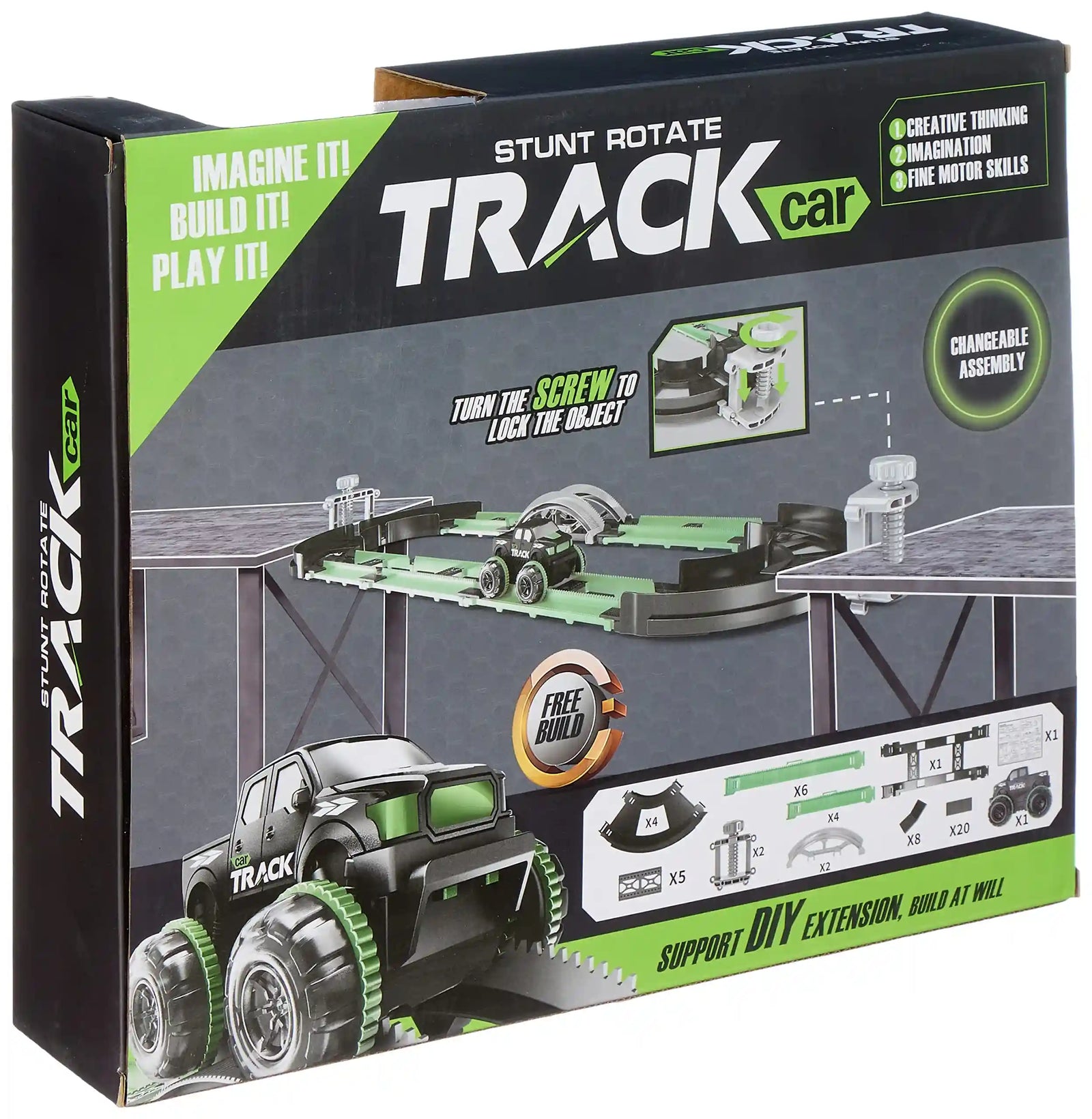 Electric Stunt Rolling Rail Car Track - Medium Size with Lights - Safqqa Egypt