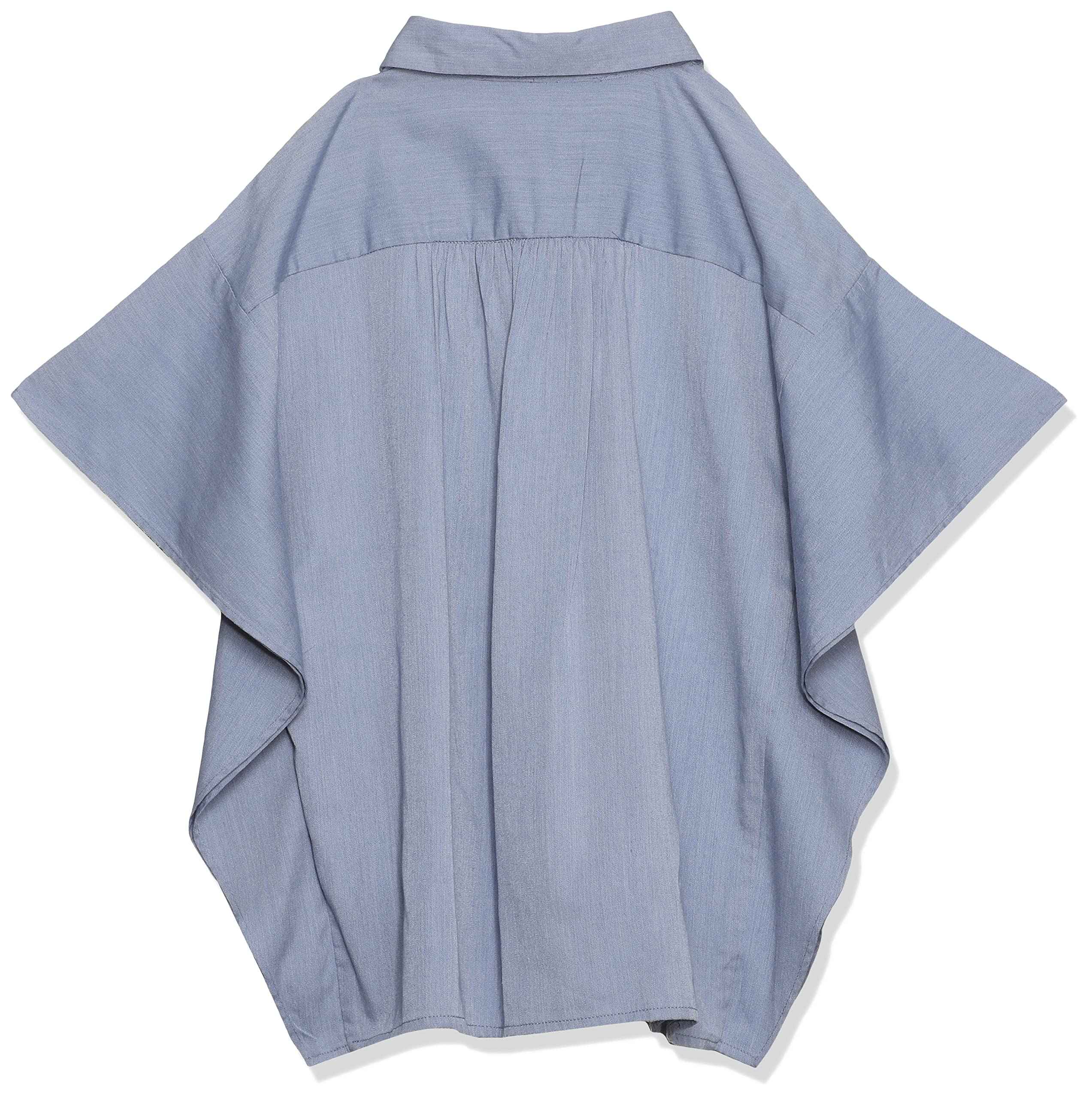 Redtag gsr ruffle sleeve lyocel shirt for girls, light wash - Safqqa Egypt