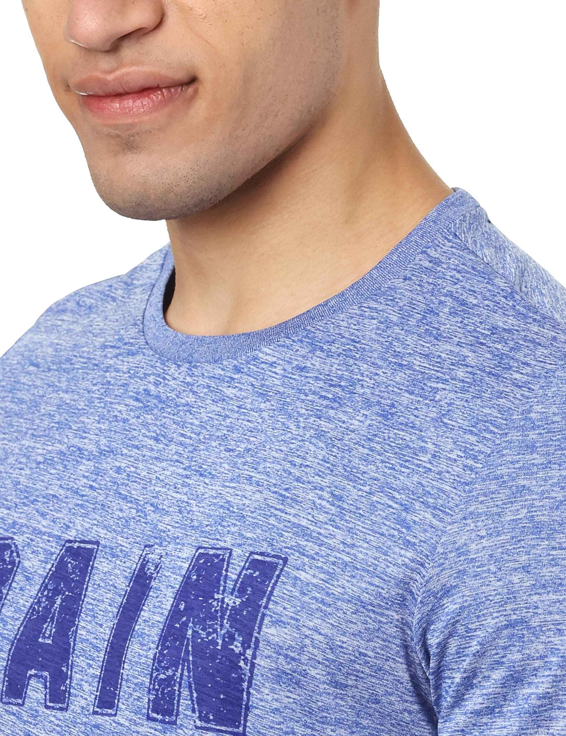 Magma Printed Round Neck Short Sleeves Regular-Fit Sports T-Shirt for Men - Safqqa Egypt