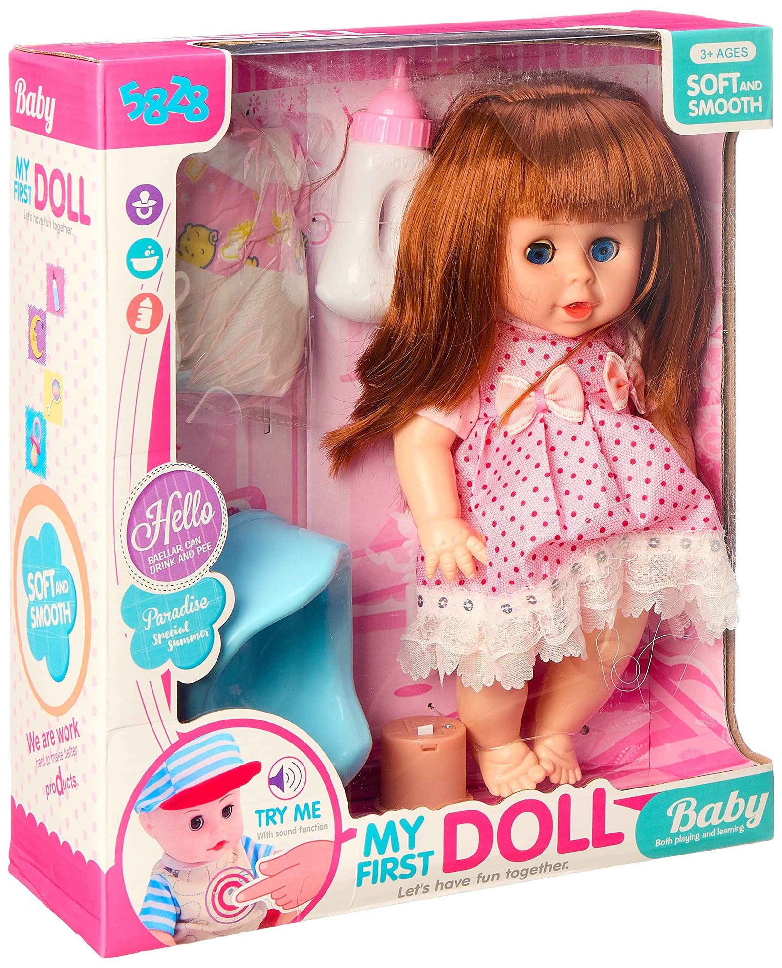 My First Doll Baby - Soft and Smooth (Try Me with Sound Function) - 4 Pieces + 3 Years - Safqqa Egypt