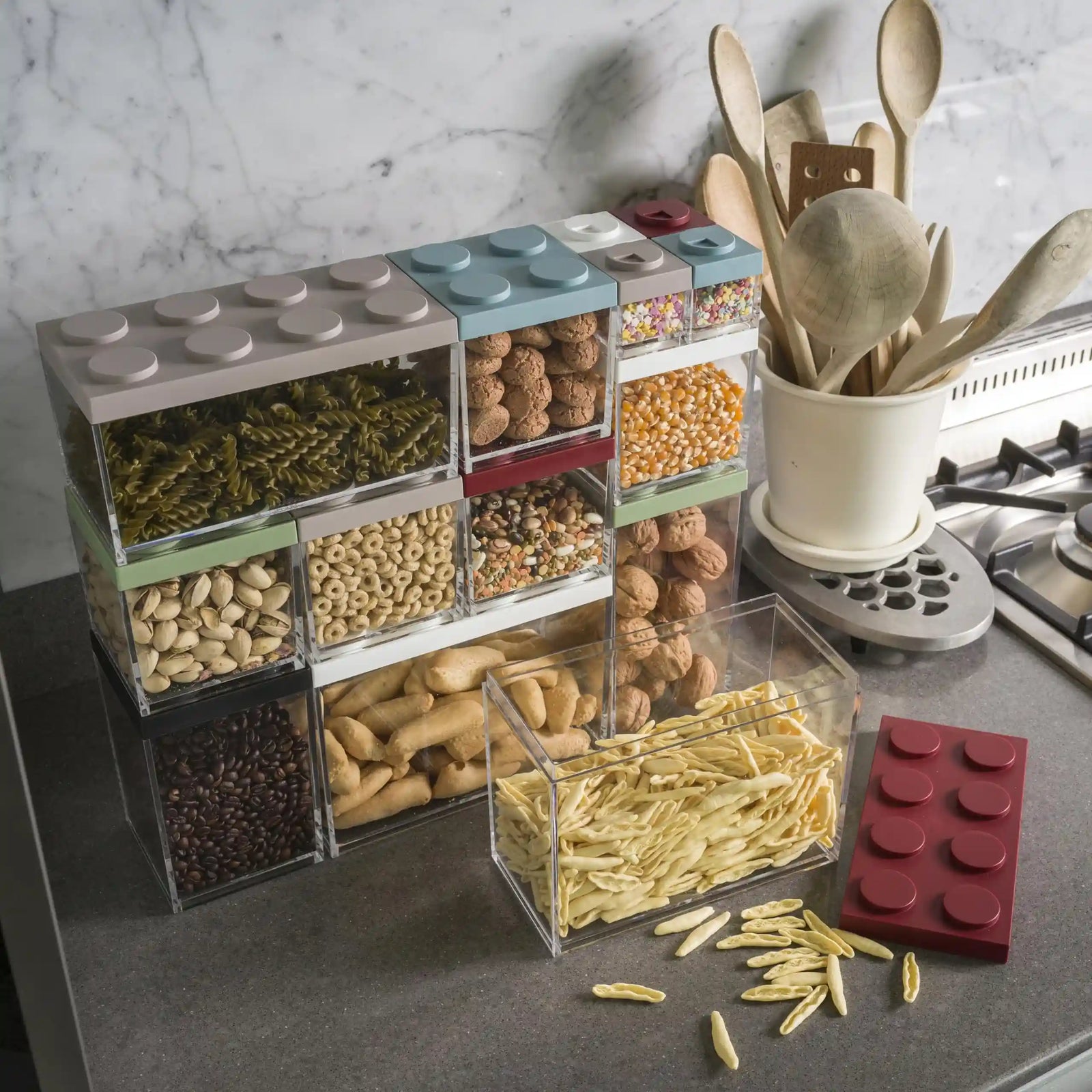 Omada BRICKSTORE Container Sage Green 10x20x15.5 cm, Capacity 2L - Safqqa Egypt