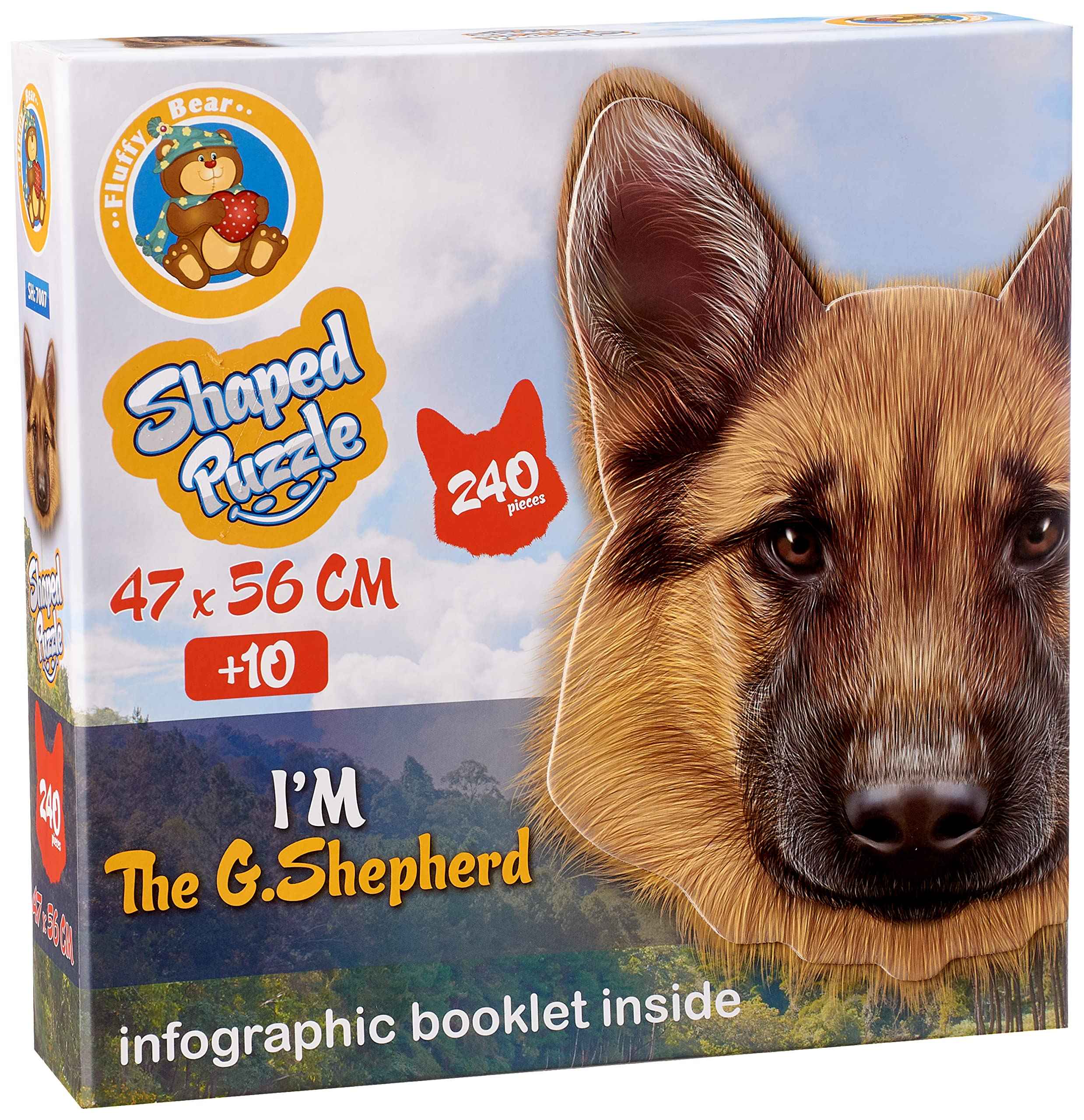 Fluffy Bear SH-7007 German Shepherd Shaped Puzzle - 240 Pieces - Safqqa Egypt