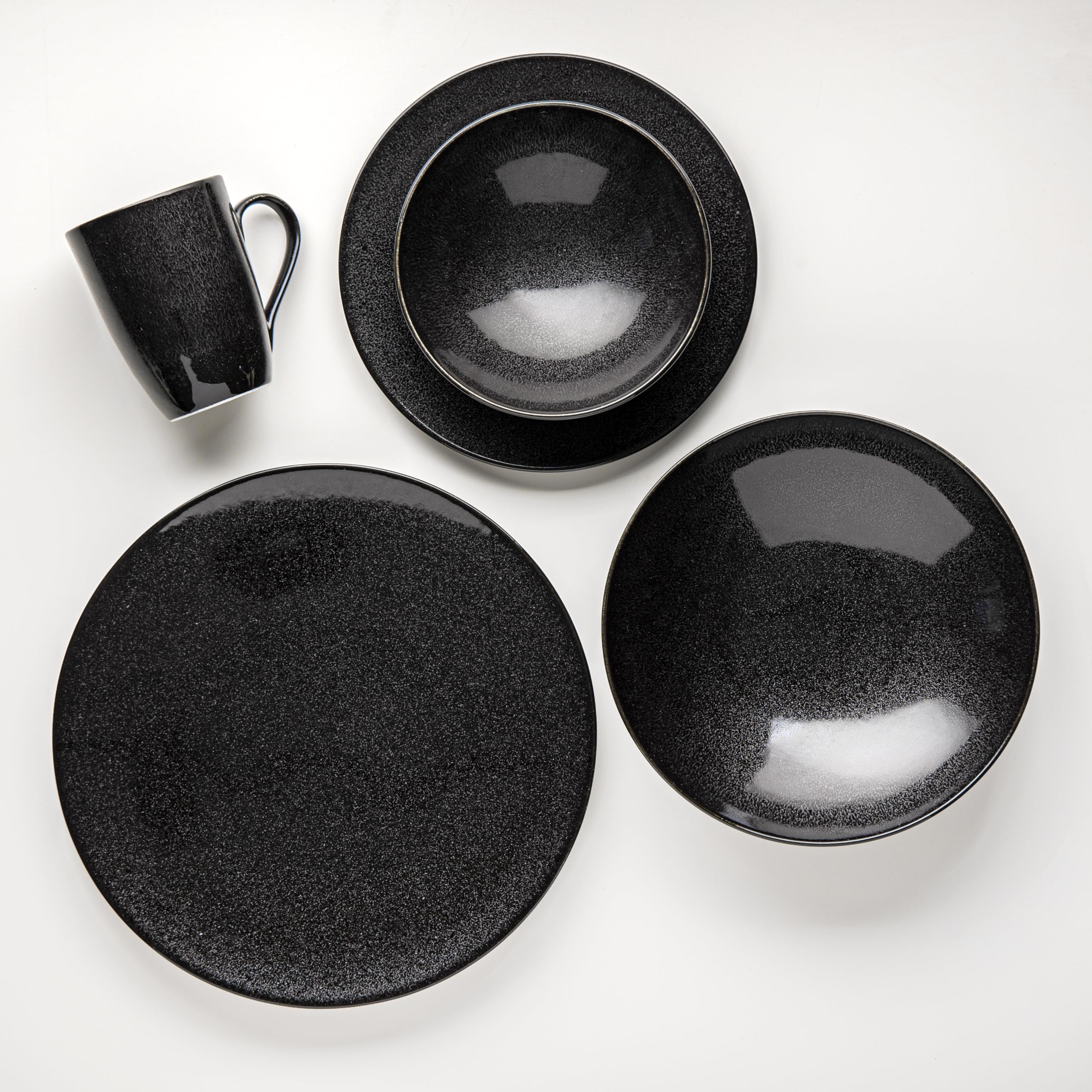 Fathy Mahmoud Porcelain tableware Dinner Set Coup 30 pcs. - Black moon 1 Base box - Safqqa Egypt