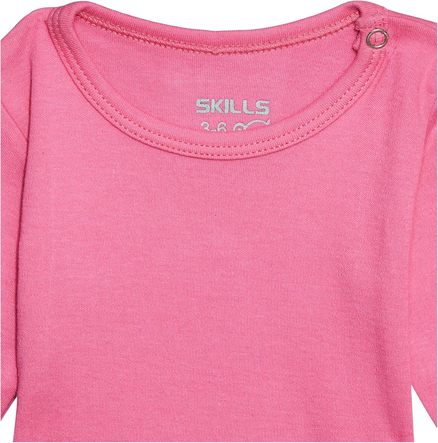 قميص داخلي سادة بأكمام طويلة ورقبة دائرية من القطن للبنات من سكيلز