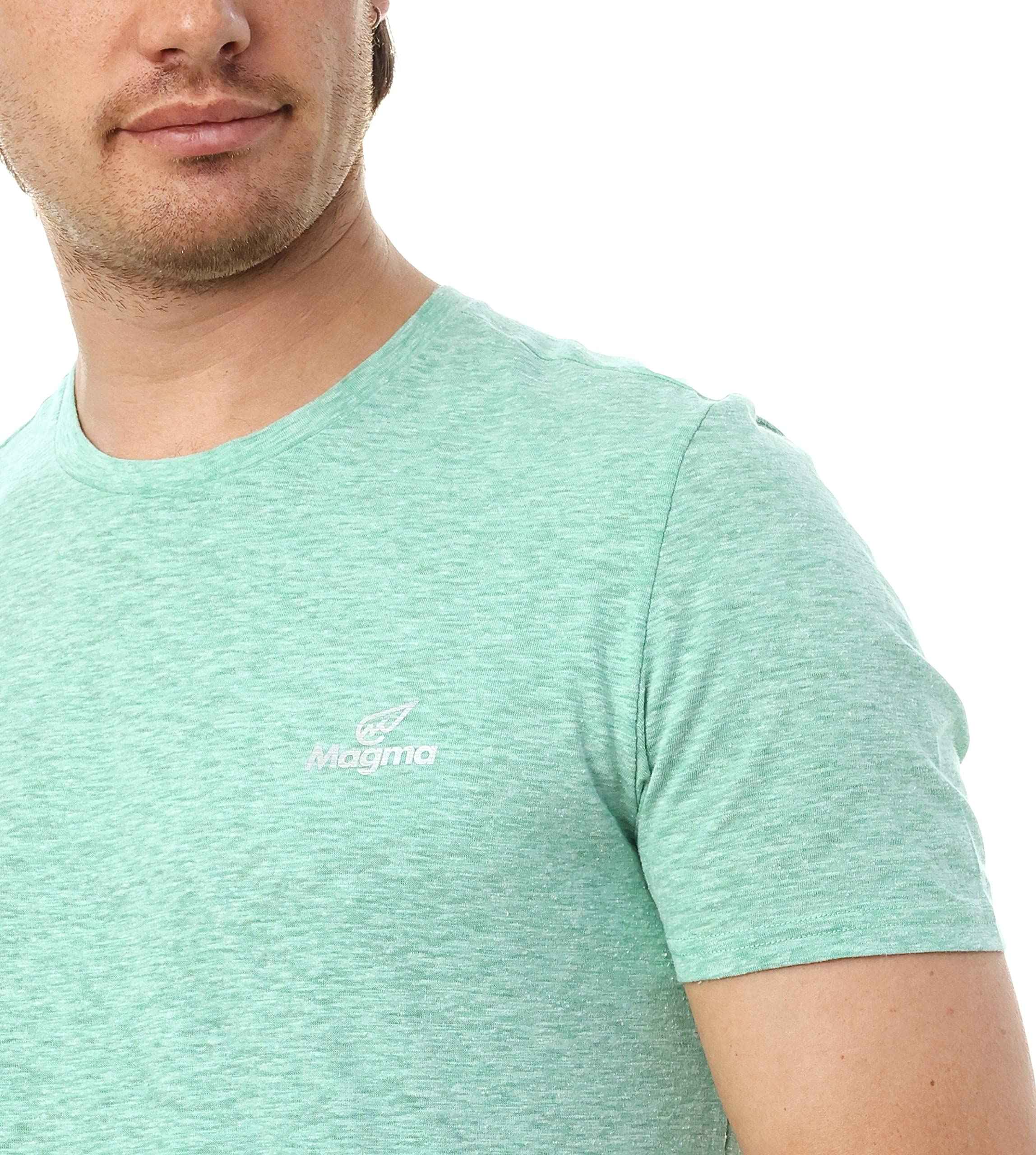 Magma Polyester Chest Print Short Sleeves Round Neck Sport T-Shirt for Men - Safqqa Egypt