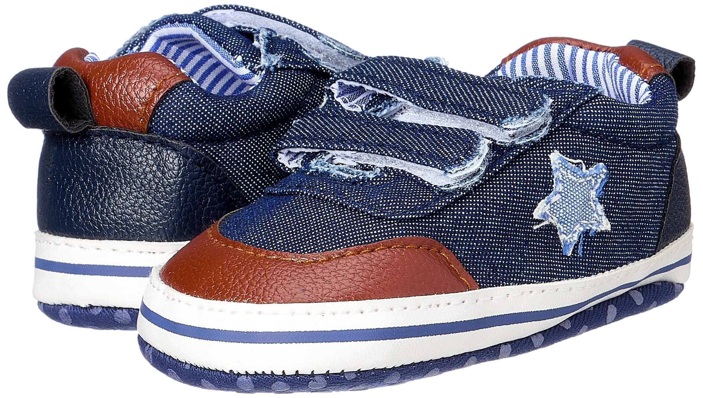 Mix and Max Pull-Tab Star-Patch Low-Top Velcro-Strap Shoes for Boys - Safqqa Egypt