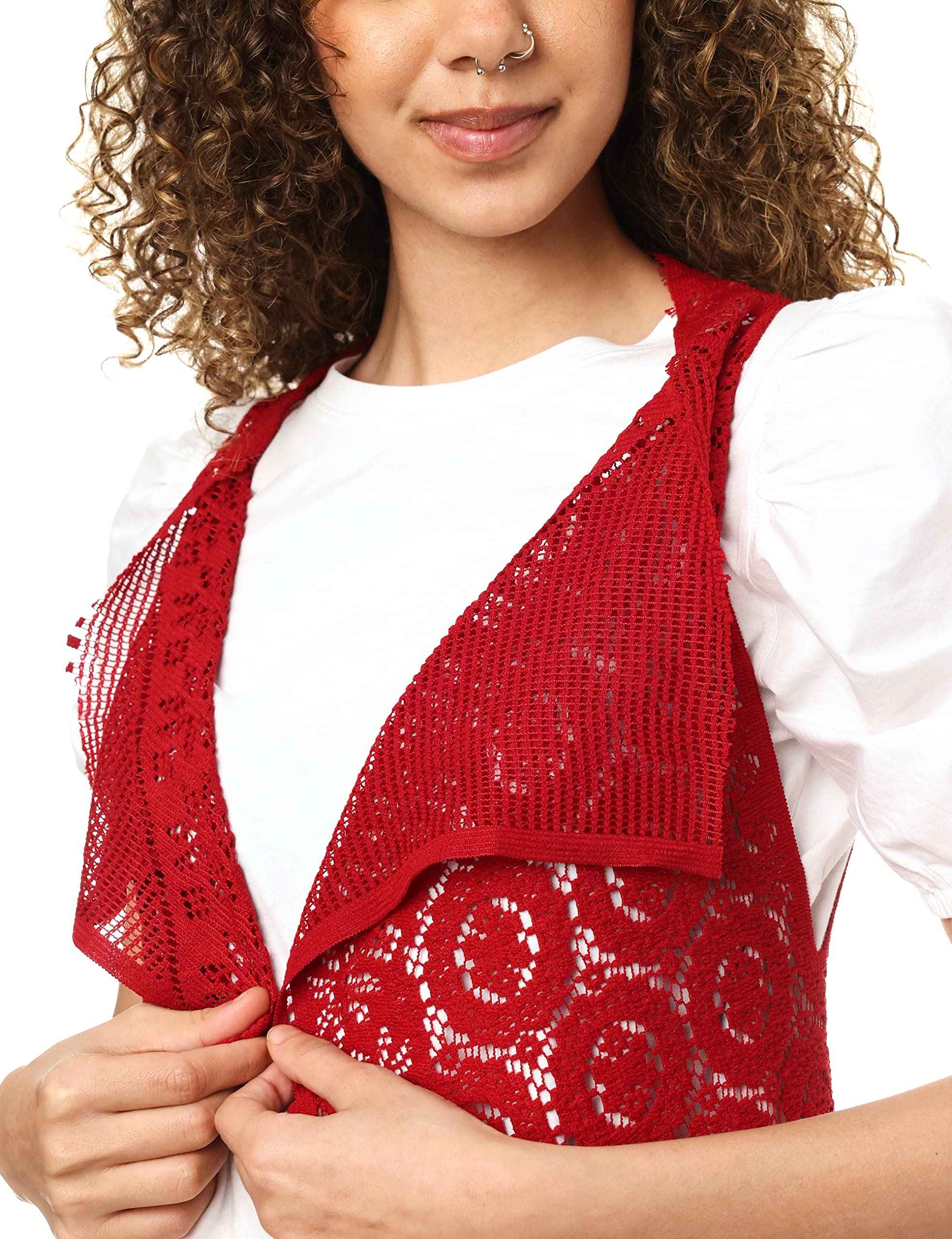 JAMILA Women fringed net cardigan SWEATER - Safqqa Egypt