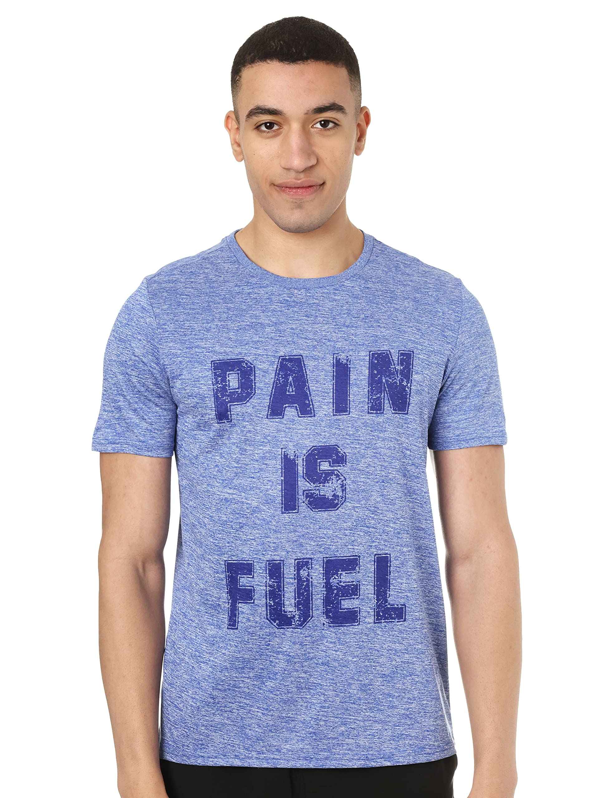 Magma Printed Round Neck Short Sleeves Regular-Fit Sports T-Shirt for Men - Safqqa Egypt