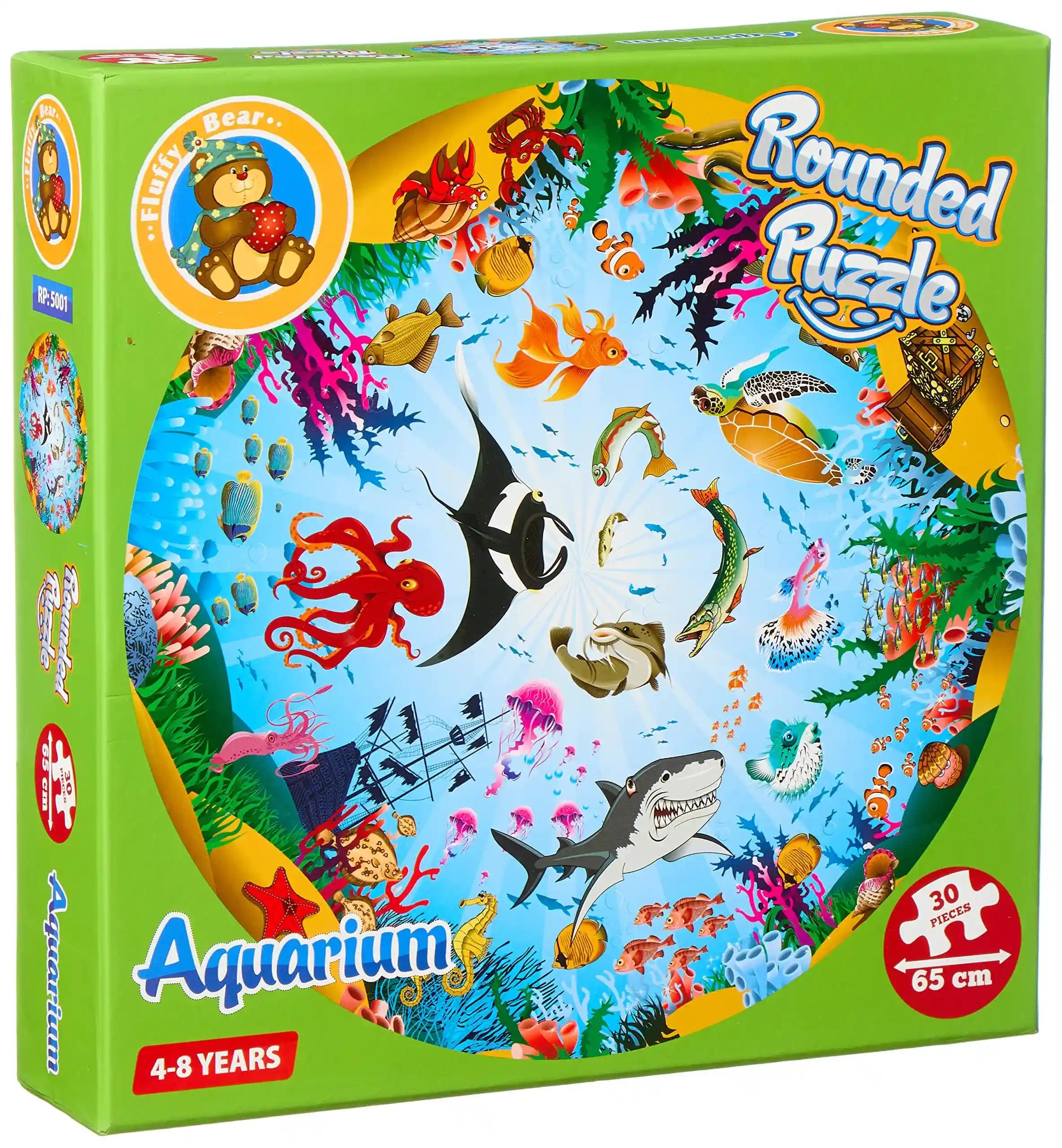 Fluffy Bear RP-5001 Aquarium Shaped Round Puzzle - 30 Pieces - Safqqa Egypt