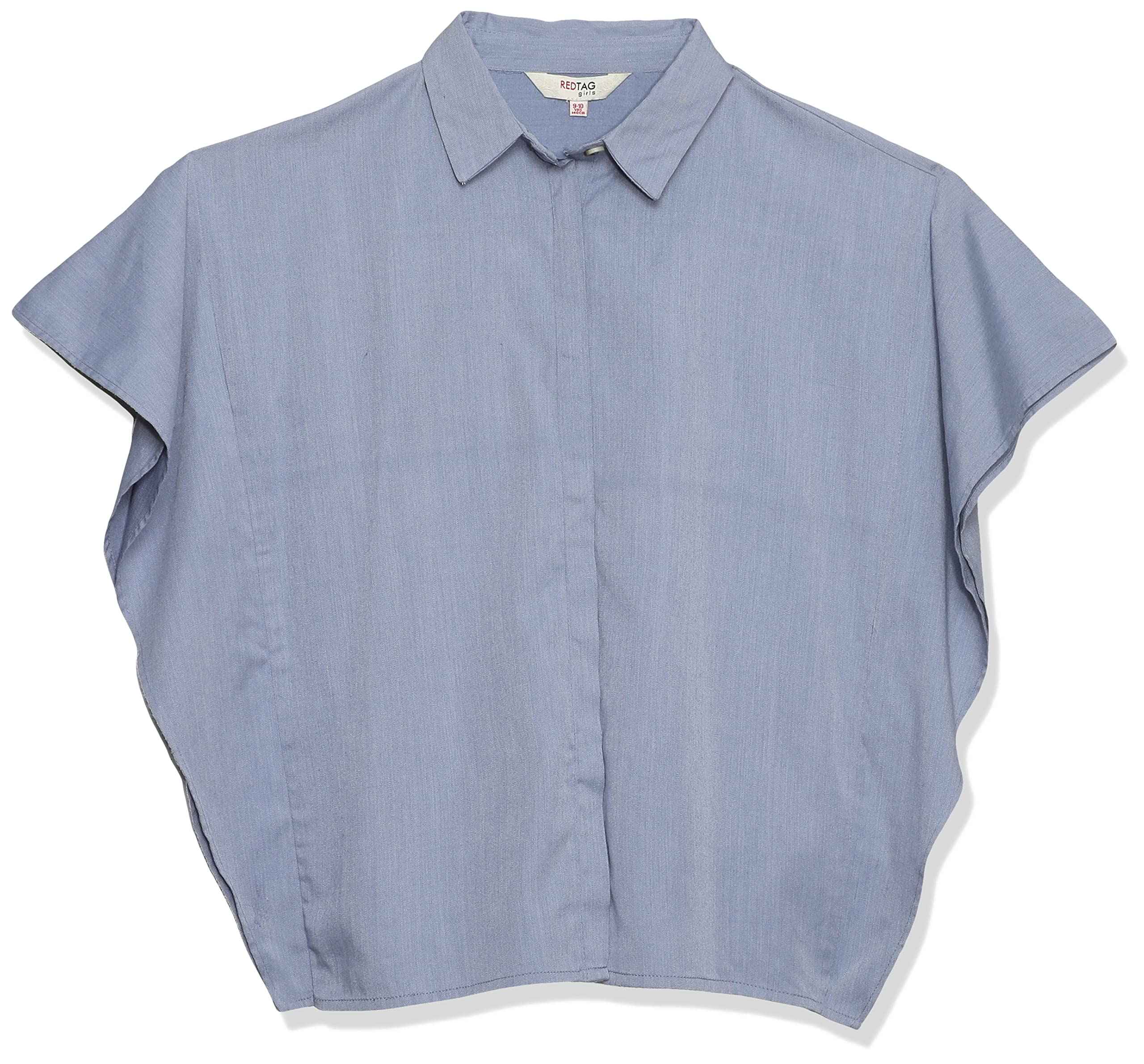 Redtag gsr ruffle sleeve lyocel shirt for girls, light wash - Safqqa Egypt
