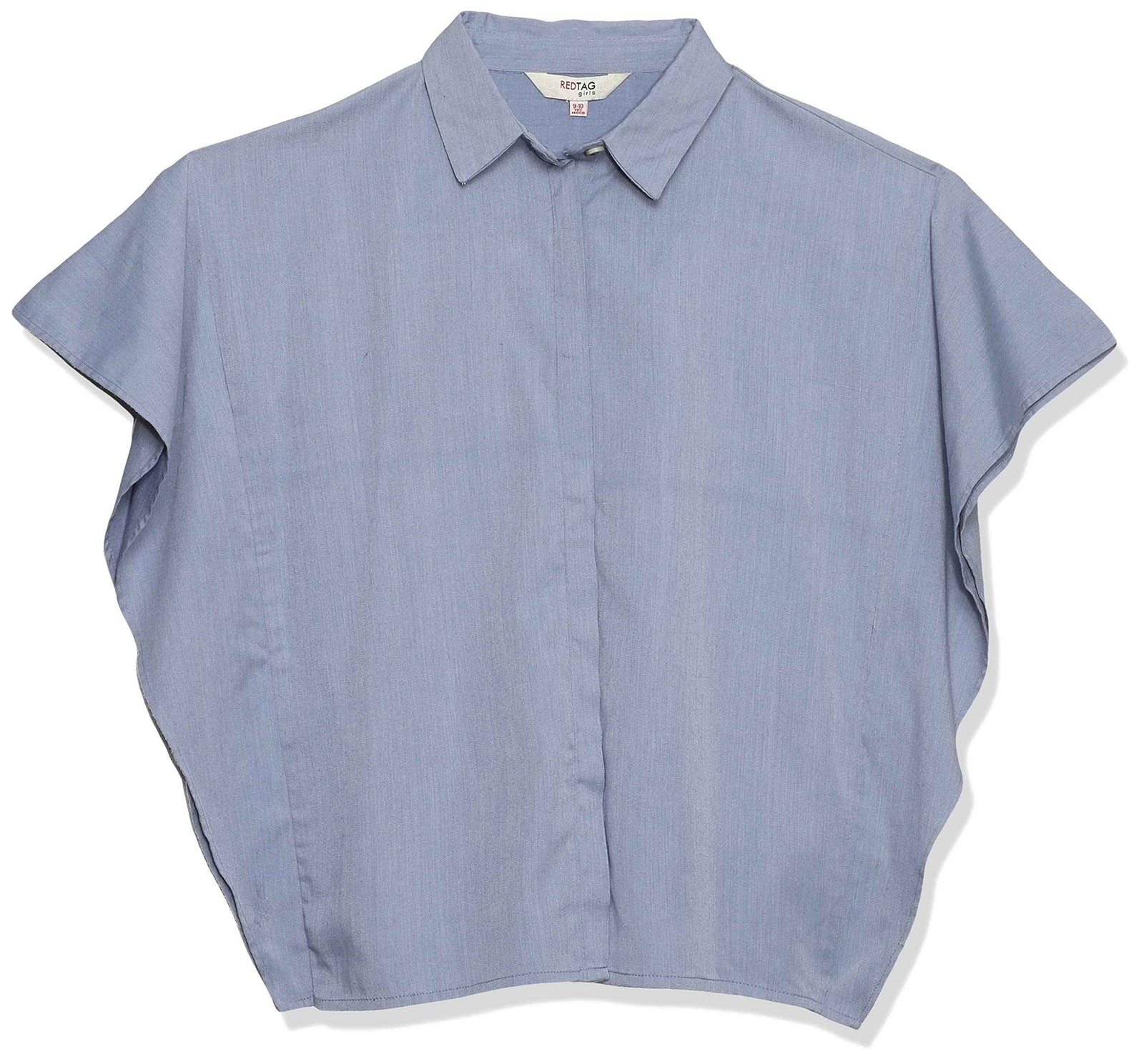 Redtag gsr ruffle sleeve lyocel shirt for girls, light wash - Safqqa Egypt