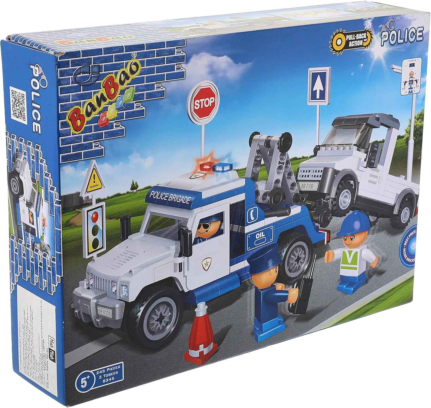 BanBao Police Series Tow Truck Building Blocks - Multi-Color - Safqqa Egypt