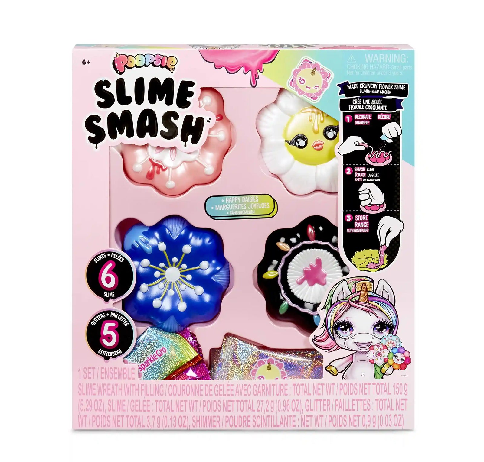 Poopsie Slime Smash Happy Daisies Slime Set - Glitter & Four Flower Slime Tins - Safqqa Egypt