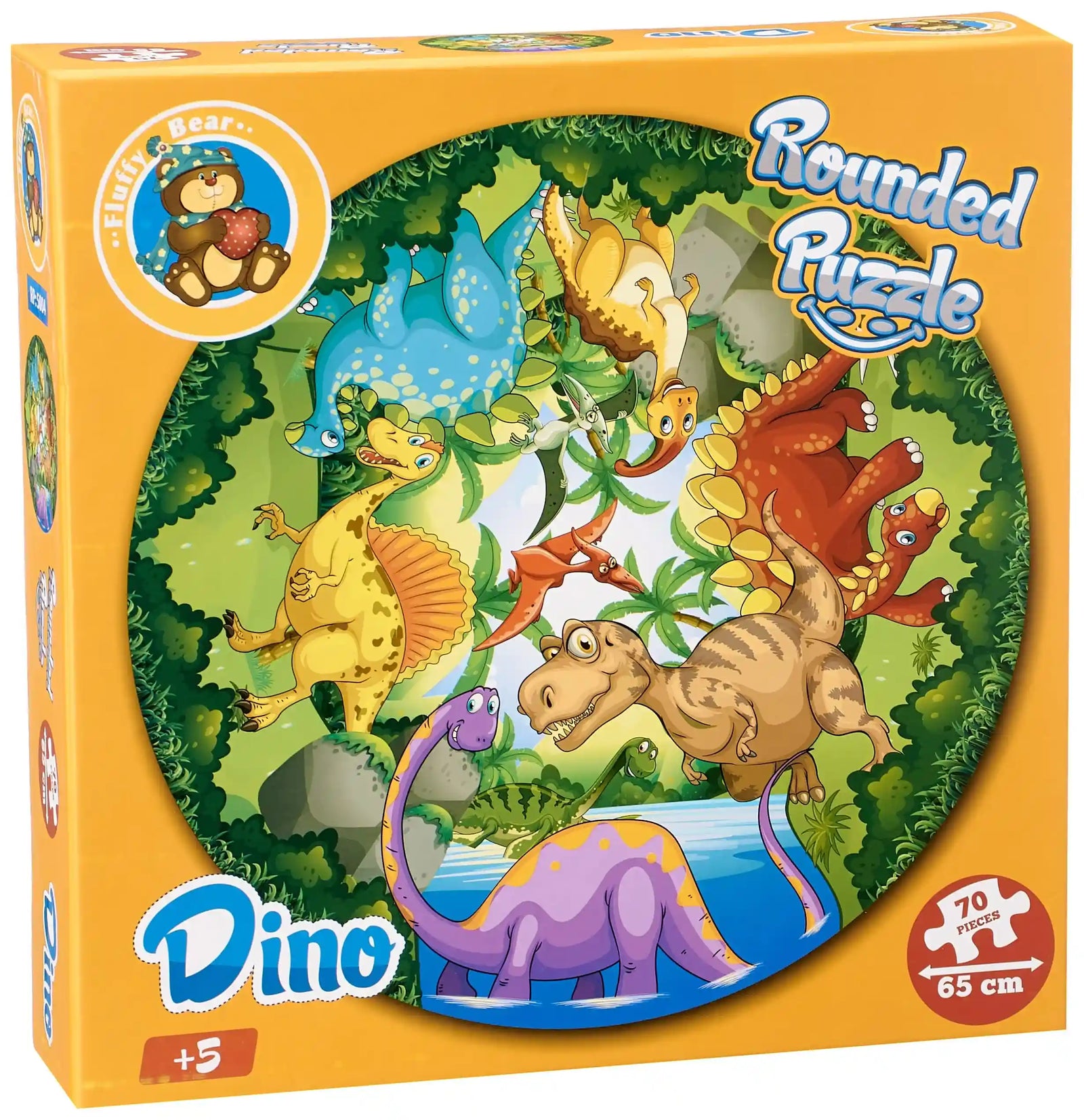 Fluffy Bear RP-5004 Dinosaur Shaped Round Puzzle - 70 Pieces - Safqqa Egypt